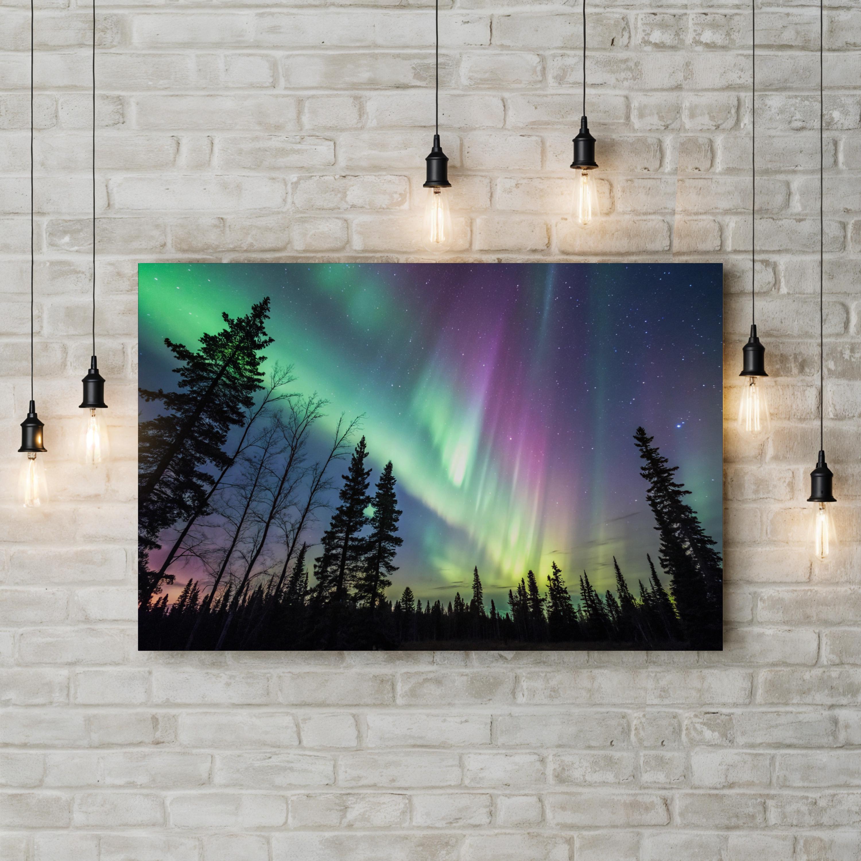 Pastel Sky Aurora – Vintage Photography Wall Art | Northern Lights Canvas Print