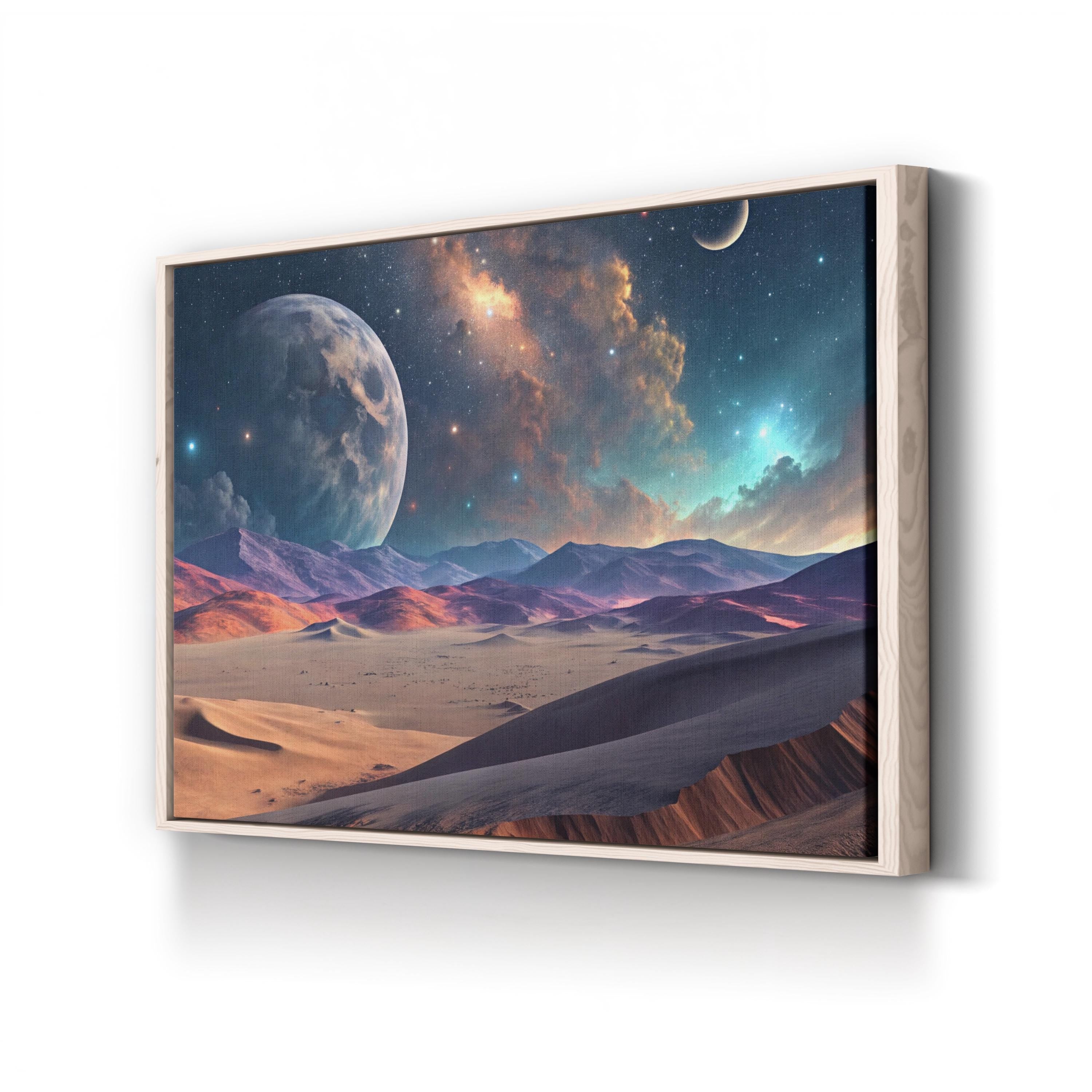 Volcano Planet – Period Illustration Wall Art | Sci-Fi Alien Landscape Canvas Print