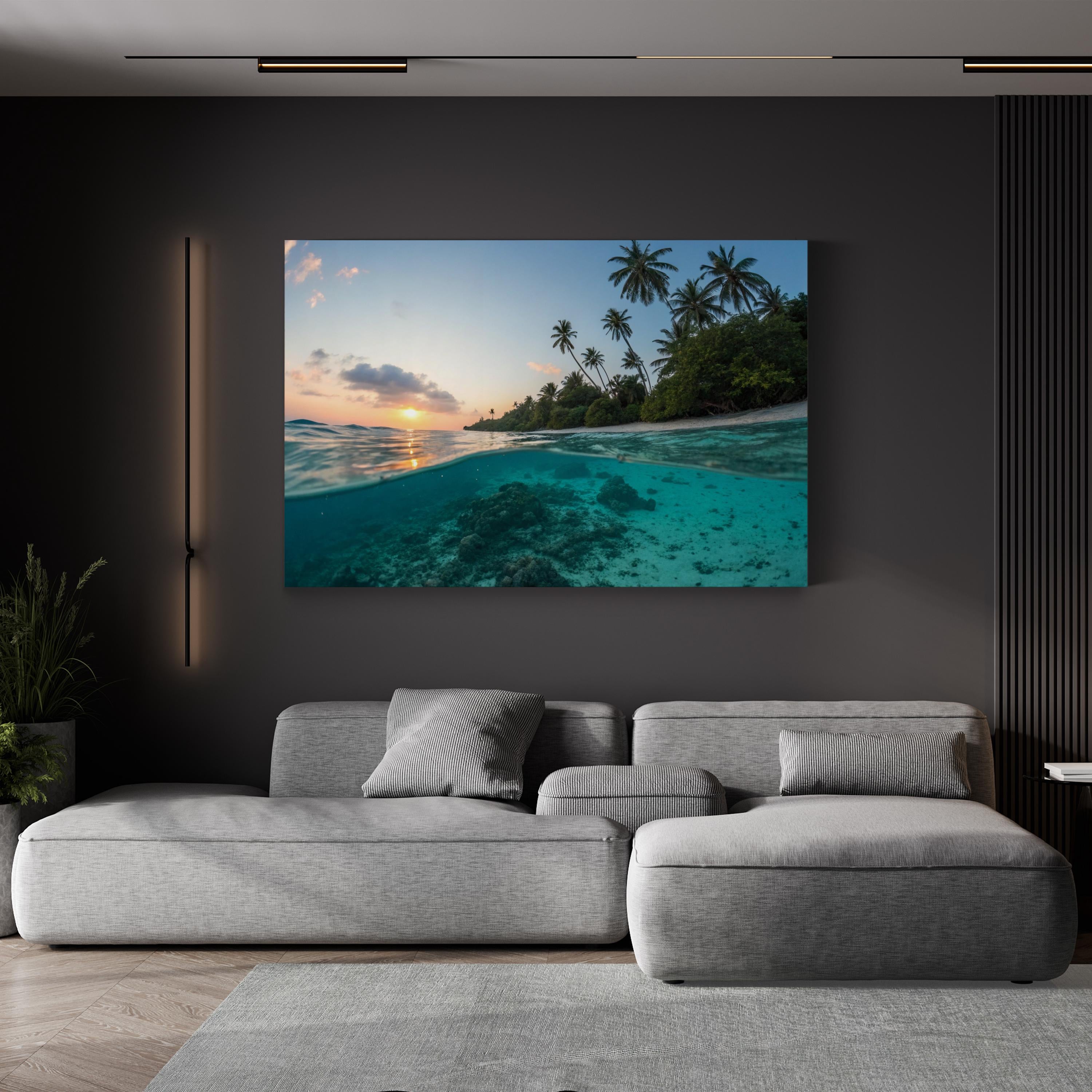 Tropical Ocean Coastline, Caribbean — Serene Coastal Canvas Wall Art