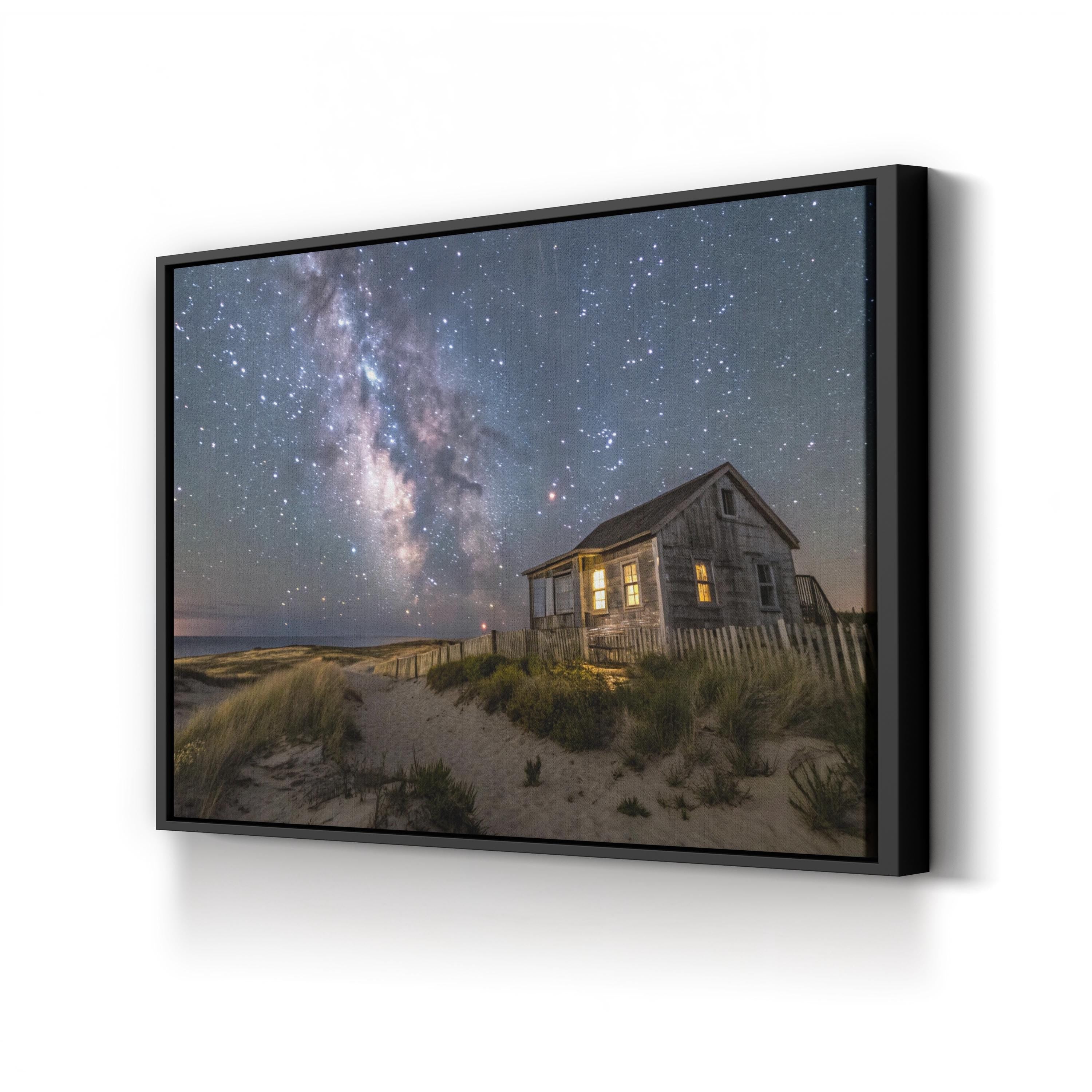 Welcome Home Starry Night – Vintage Photography Wall Art | Cozy Home Canvas Print