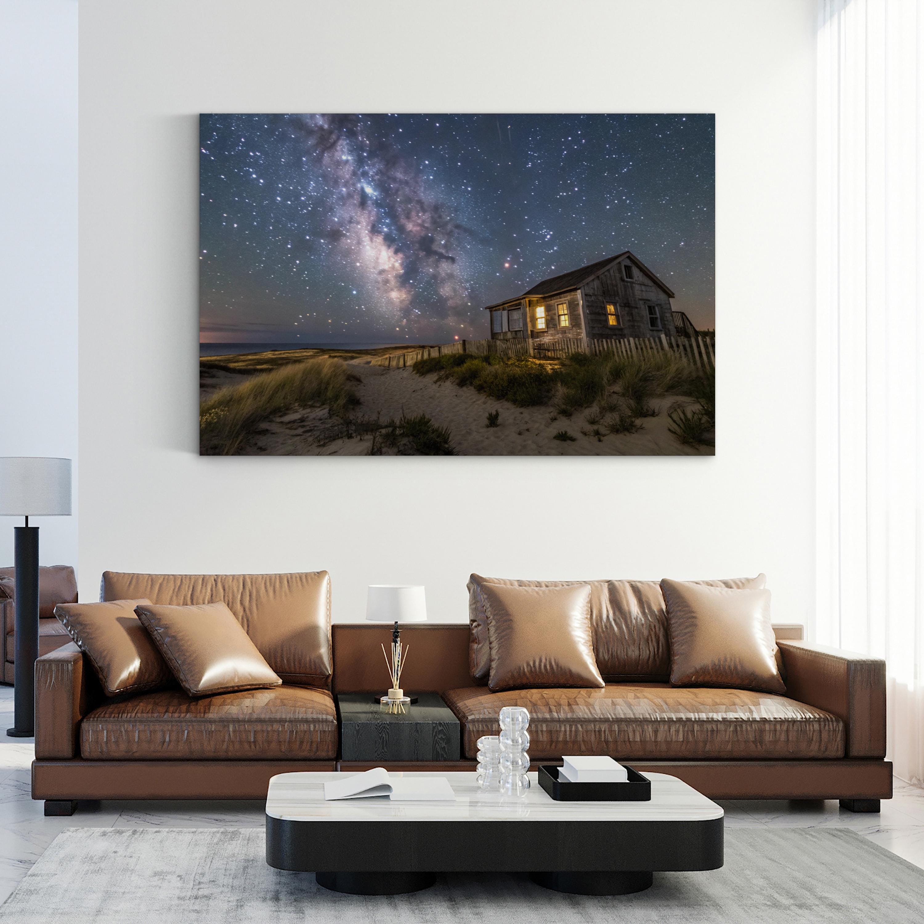 Welcome Home Starry Night – Vintage Photography Wall Art | Cozy Home Canvas Print
