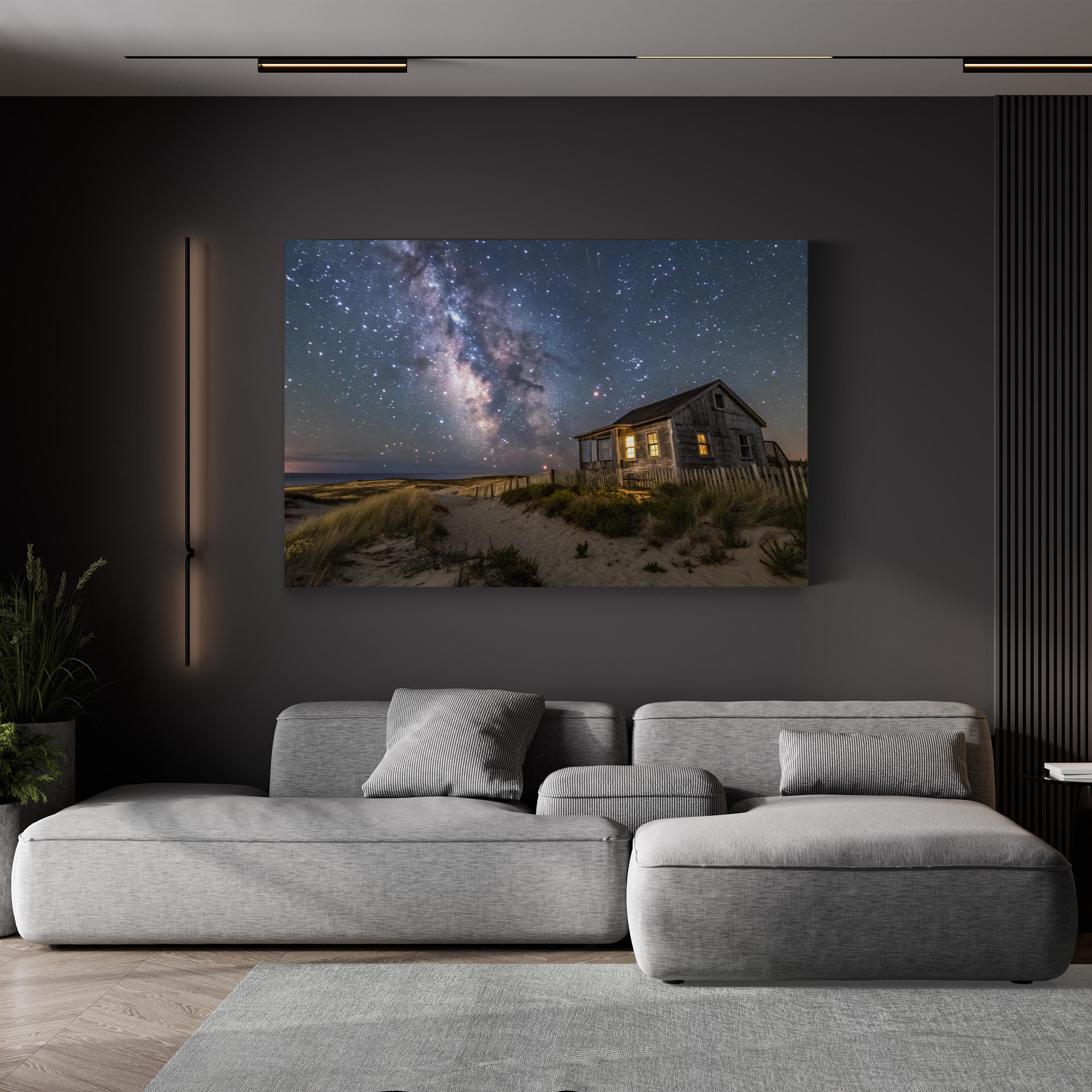 Welcome Home Starry Night – Vintage Photography Wall Art | Cozy Home Canvas Print