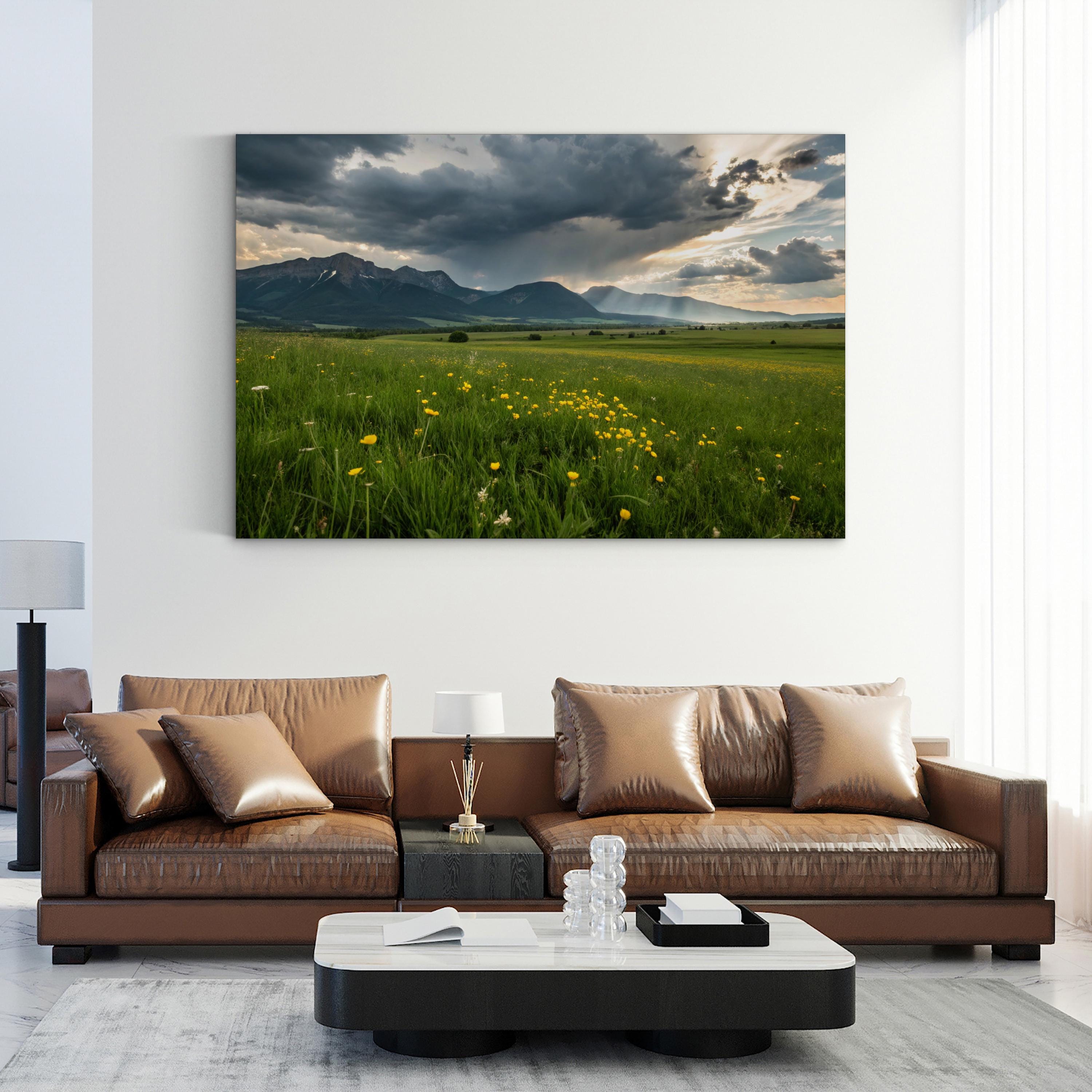 Wildflower Spring Meadow – Vintage Photography Wall Art | Floral Landscape Canvas Print