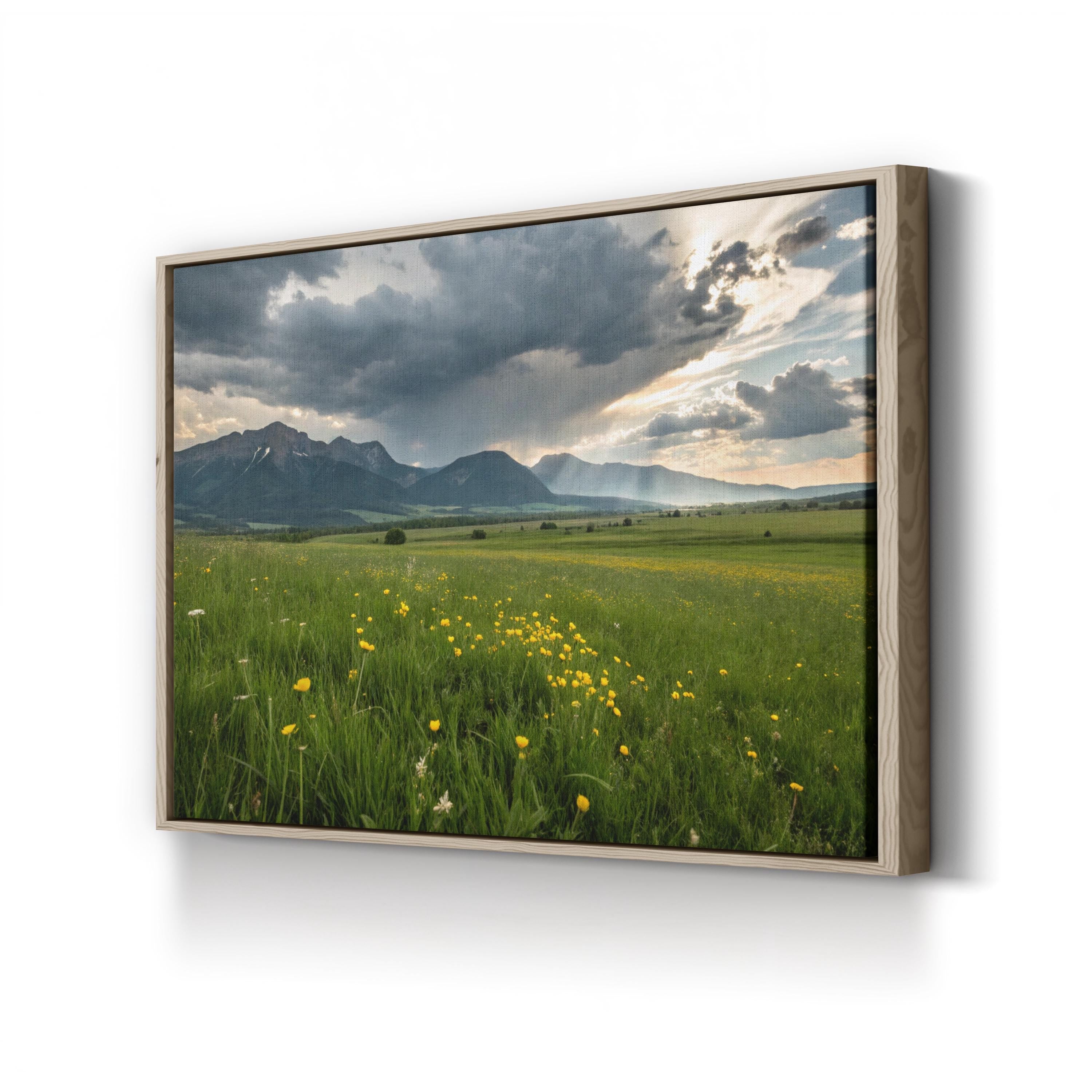 Wildflower Spring Meadow – Vintage Photography Wall Art | Floral Landscape Canvas Print