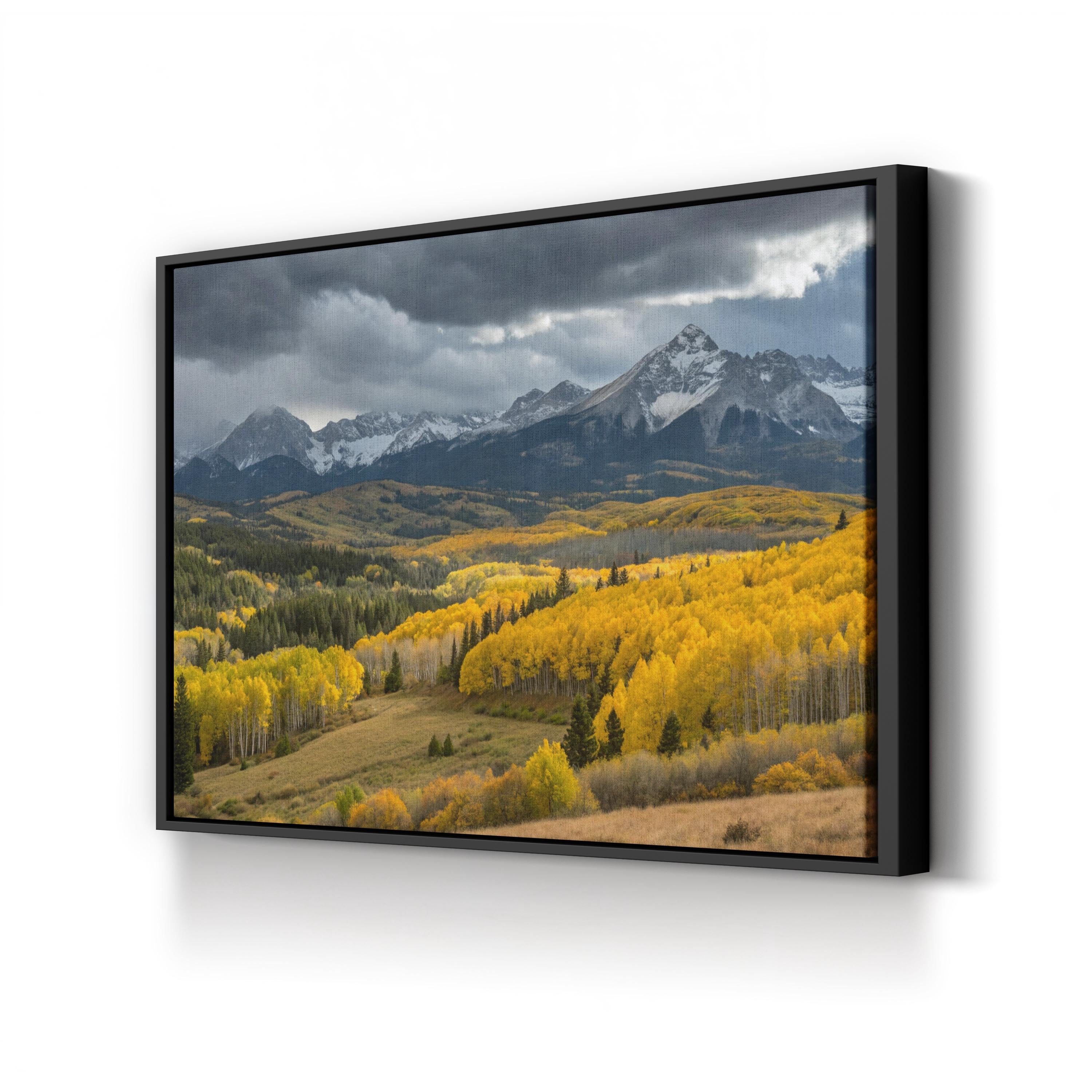 Yellow Autumn Aspen Hills – Vintage Photography Wall Art | Fall Landscape Canvas Print
