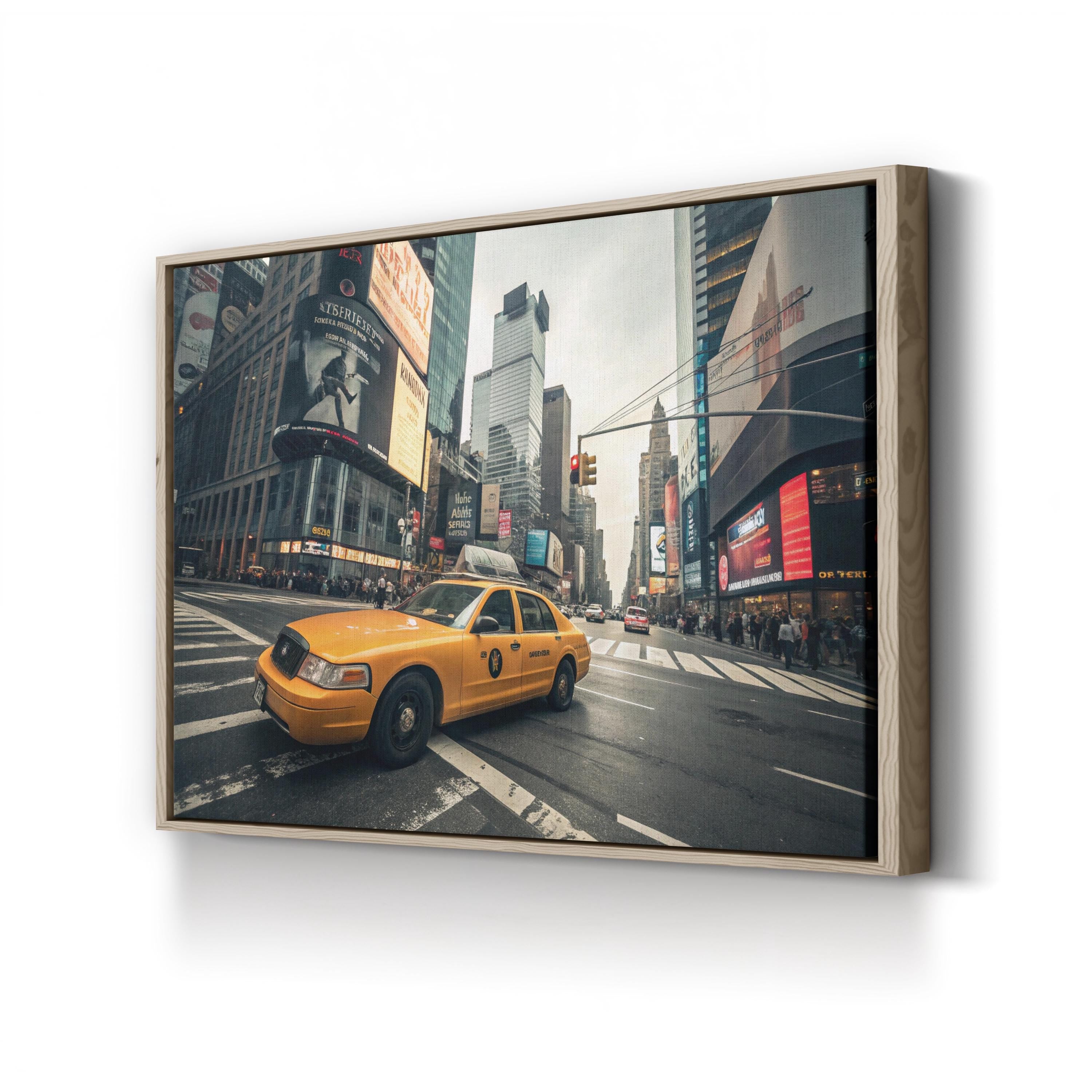 Yellow Cab NYC – Vintage Photography Wall Art | City Street Canvas Print