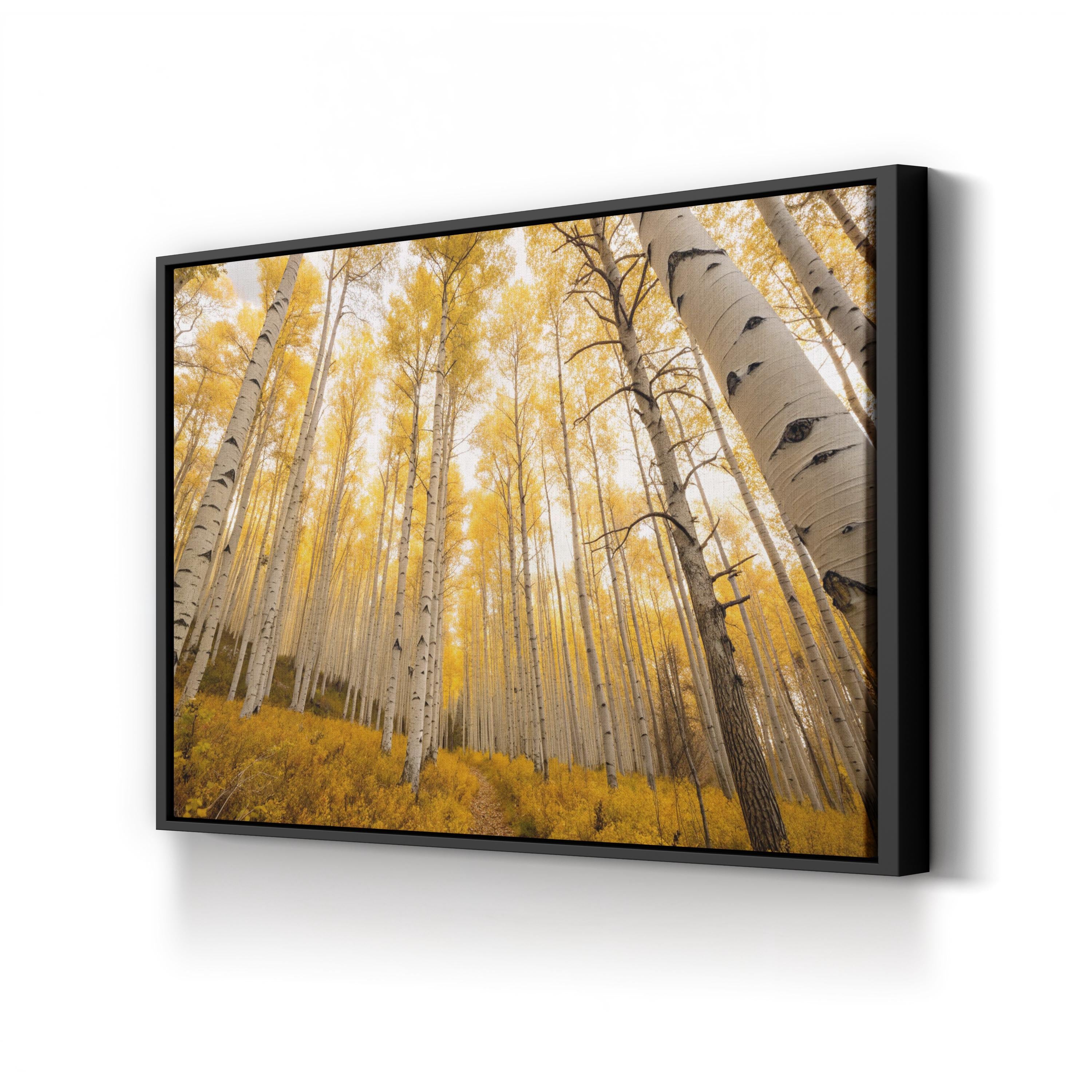 Golden Autumn Forest – Vintage Photography Wall Art | Scenic Fall Landscape Canvas Print