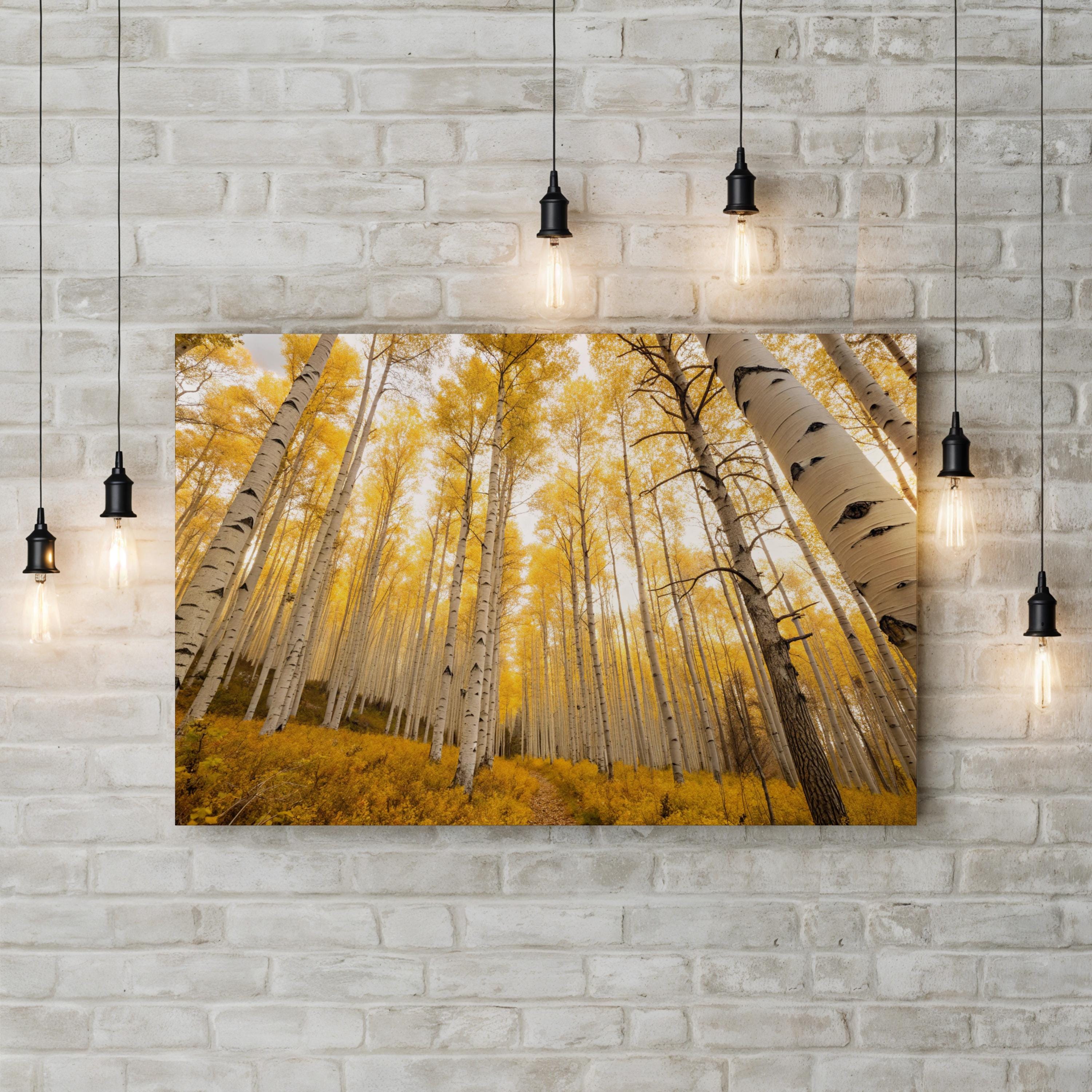 Golden Autumn Forest – Vintage Photography Wall Art | Scenic Fall Landscape Canvas Print