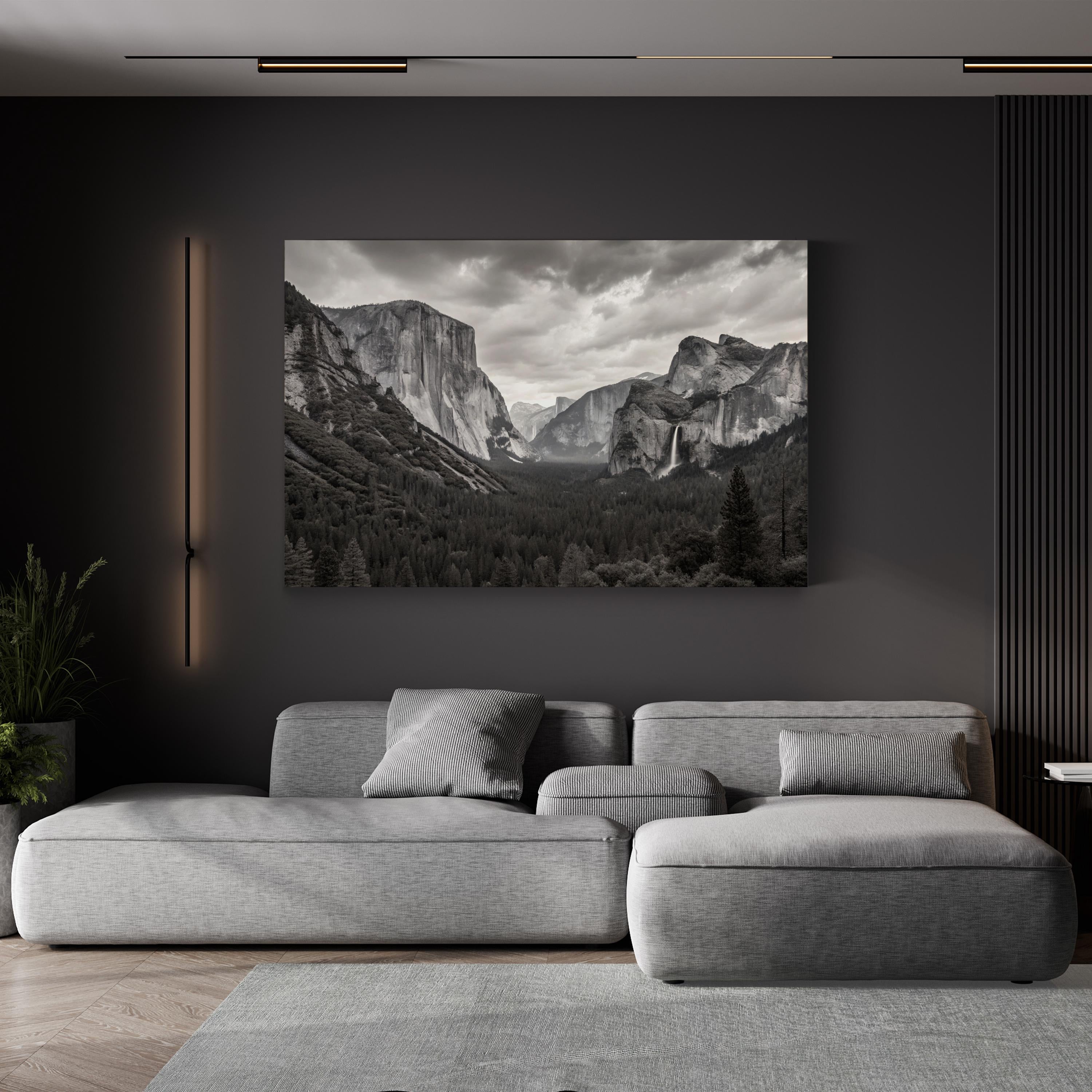 Yosemite Valley – Vintage Photography Wall Art | Black & White Landscape Canvas Print