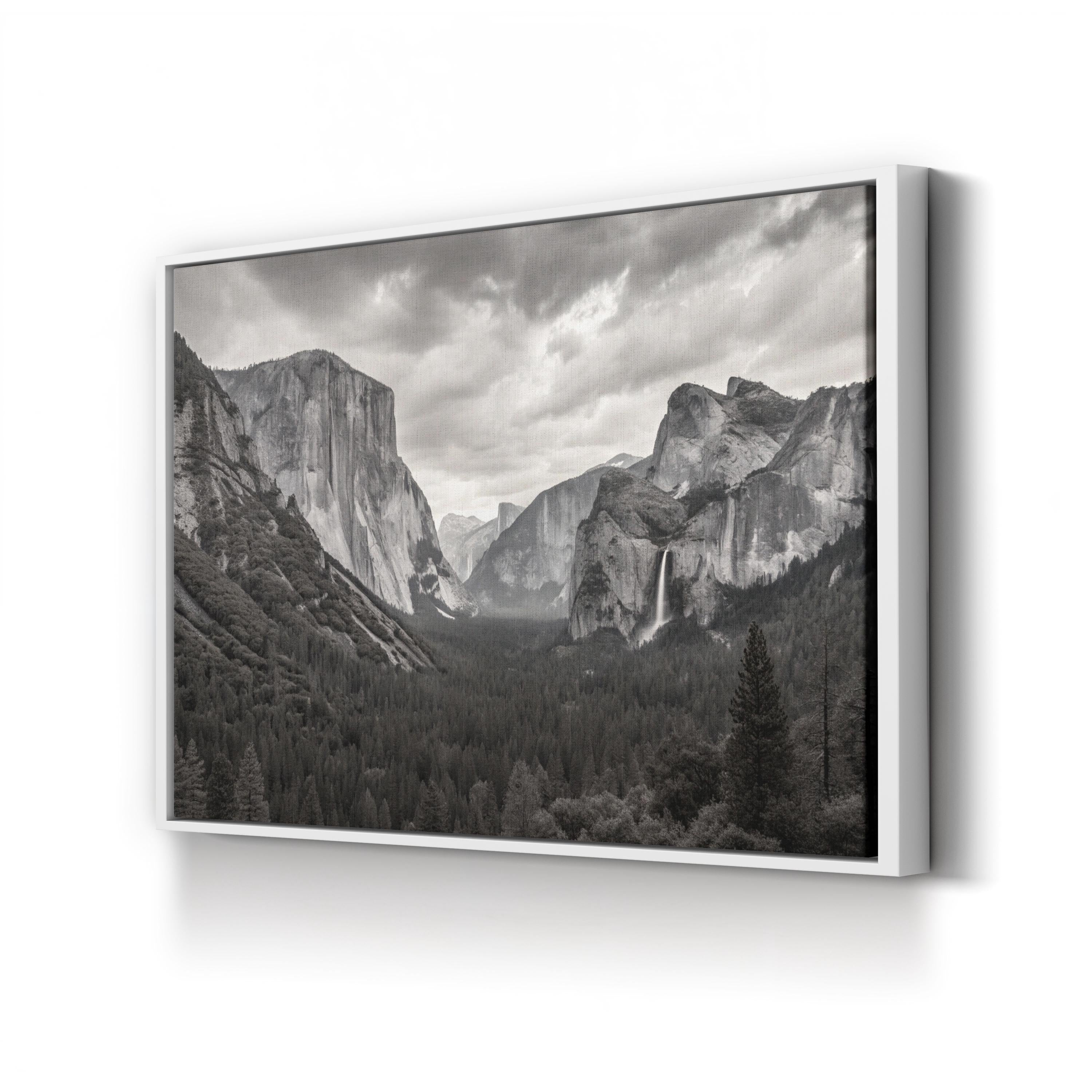 Yosemite Valley – Vintage Photography Wall Art | Black & White Landscape Canvas Print