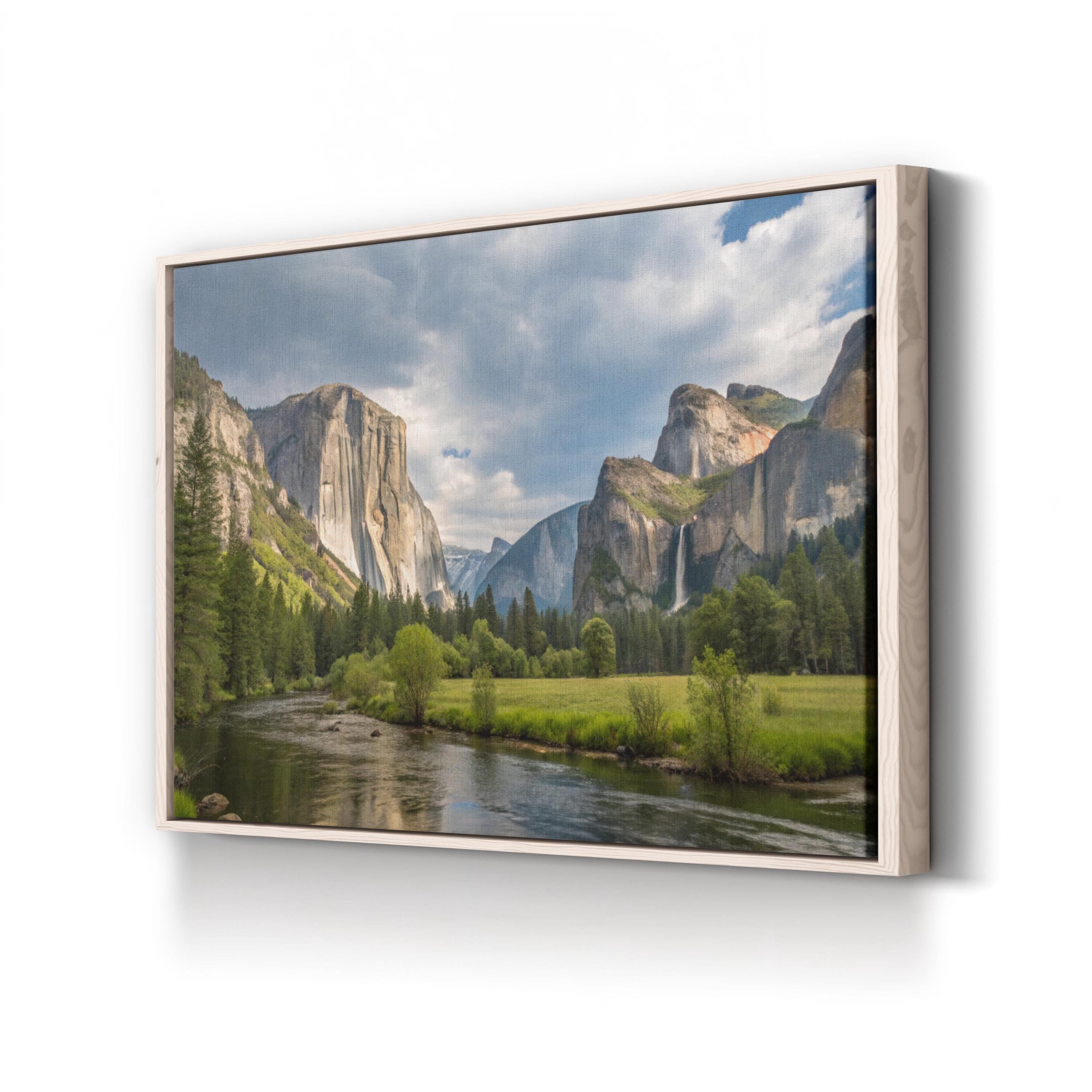 Yosemite Granite Peaks & River – Vintage Photography Wall Art | National Park Canvas Print