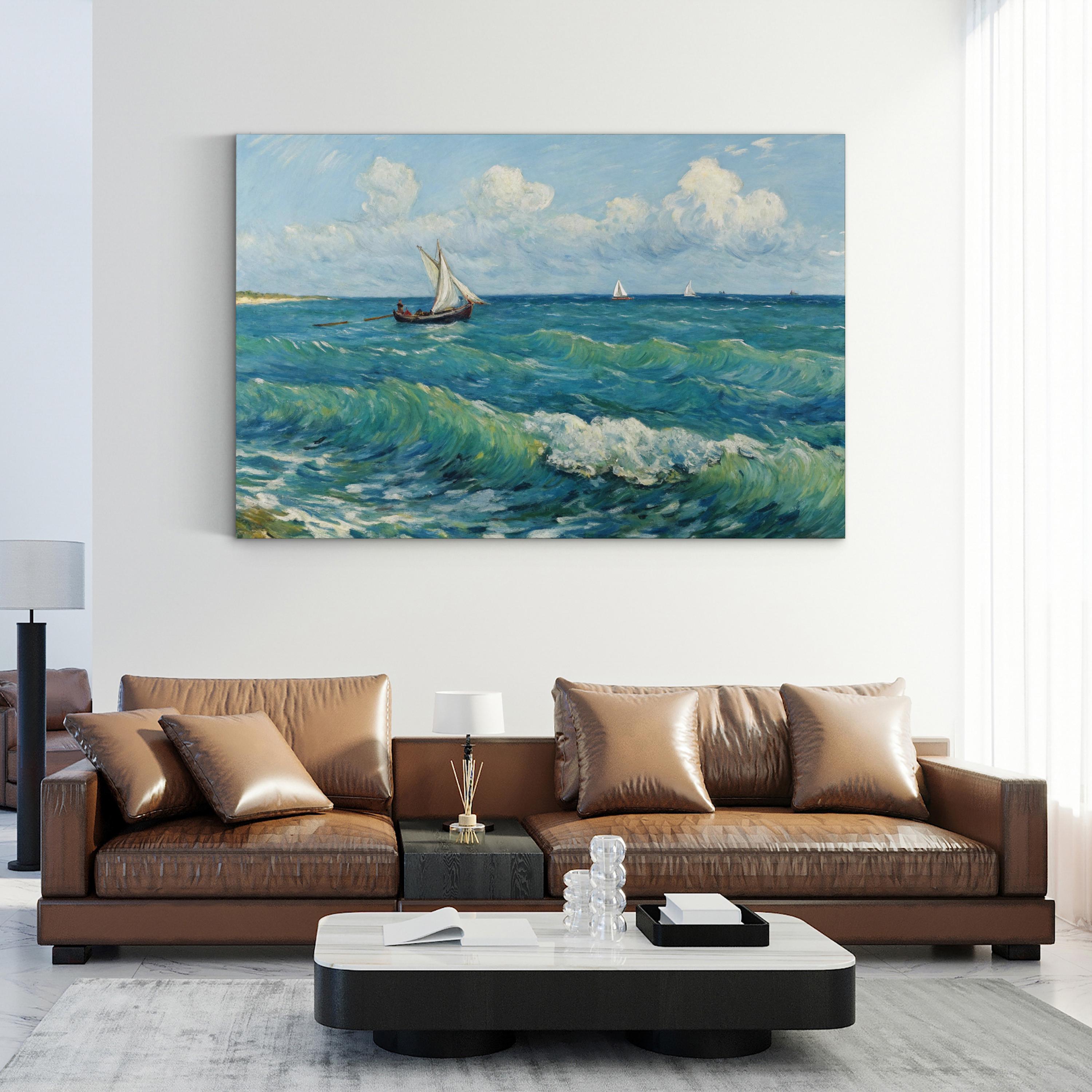 Seascape near Les Saintes-Maries-de-la-Mer, Provence France — Vincent van Gogh Coastal Canvas Print