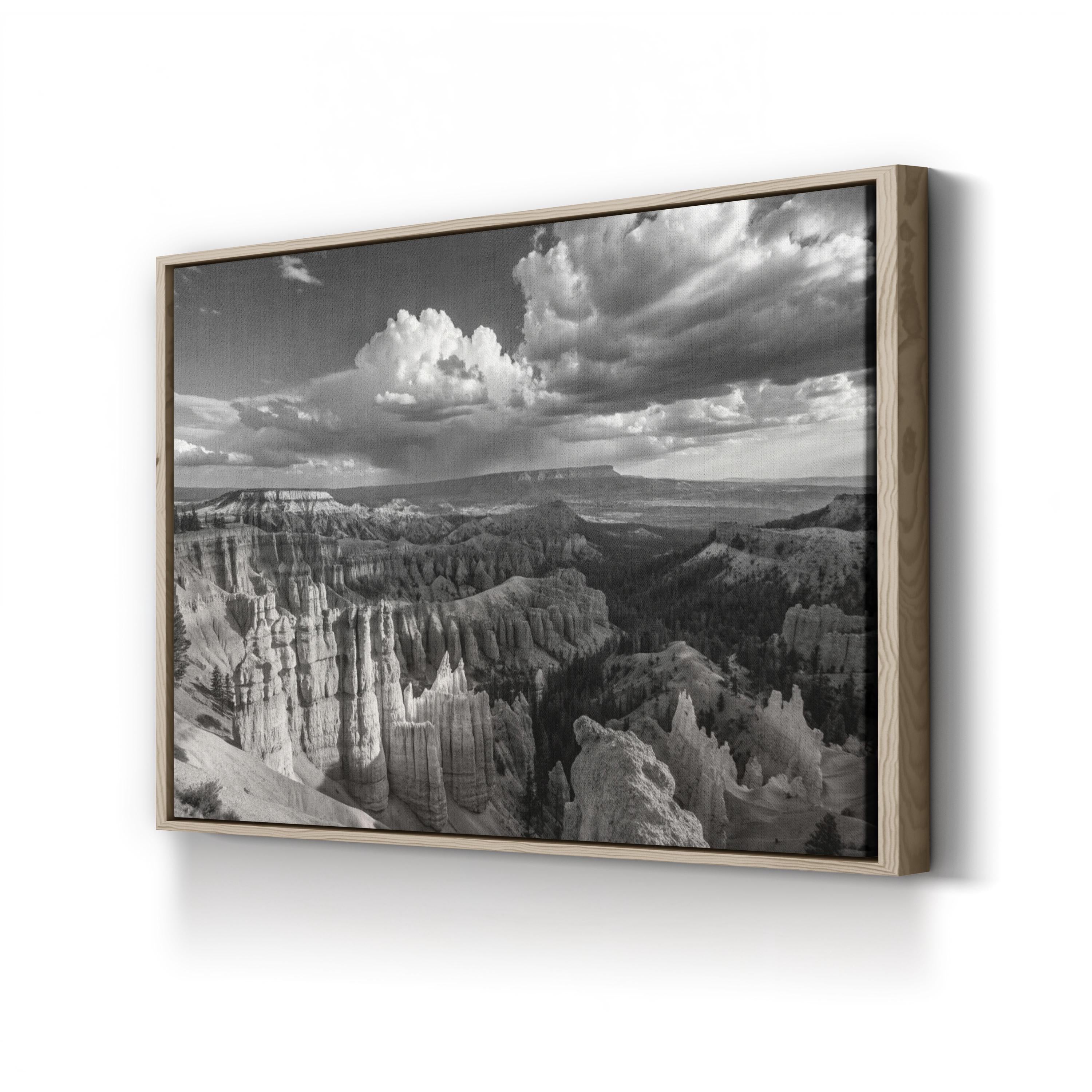Hoodoo Rock Formations – Vintage Photography Wall Art | Black & White Landscape Canvas Print