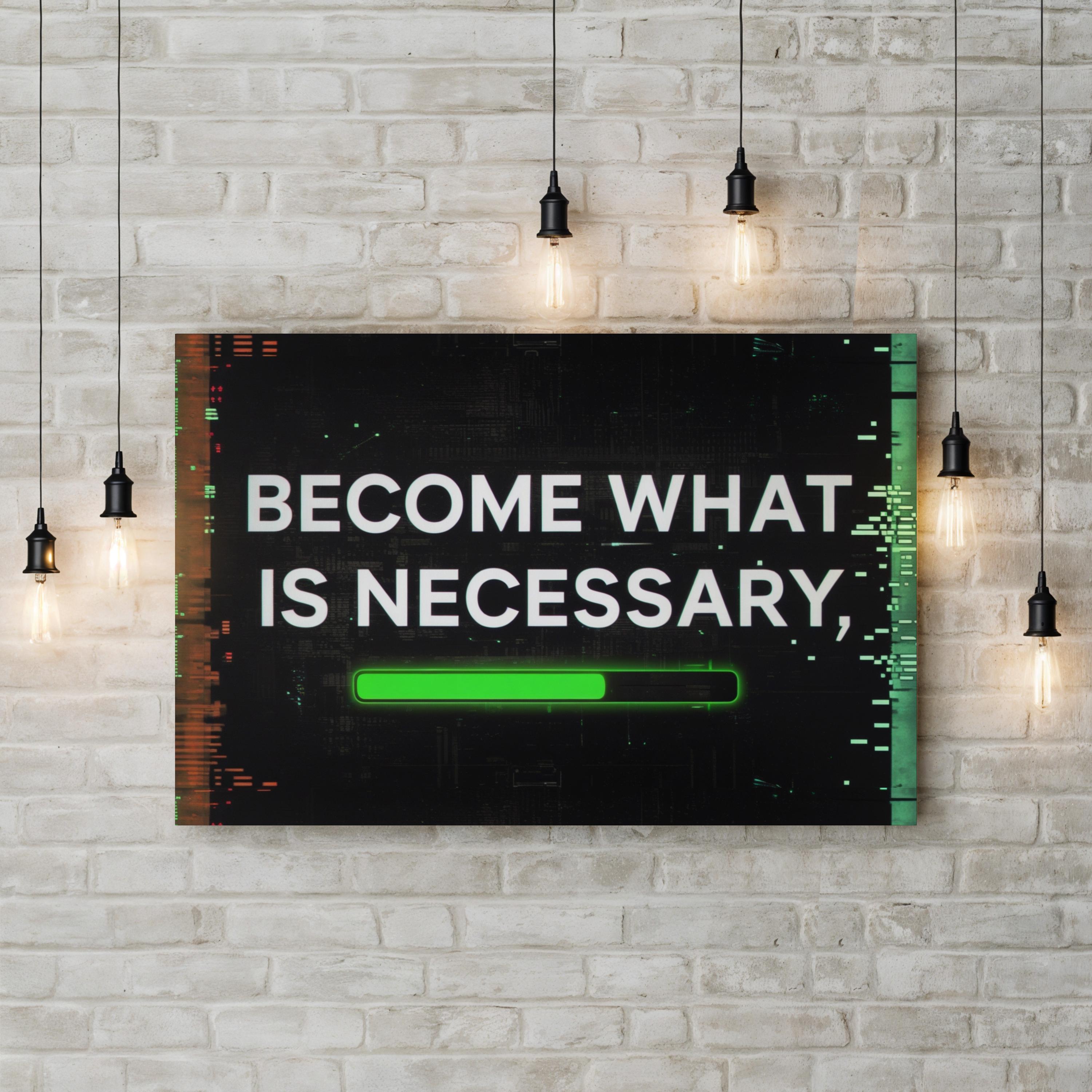 Motivational Typography "Become What Is Necessary" Canvas Wall Art
