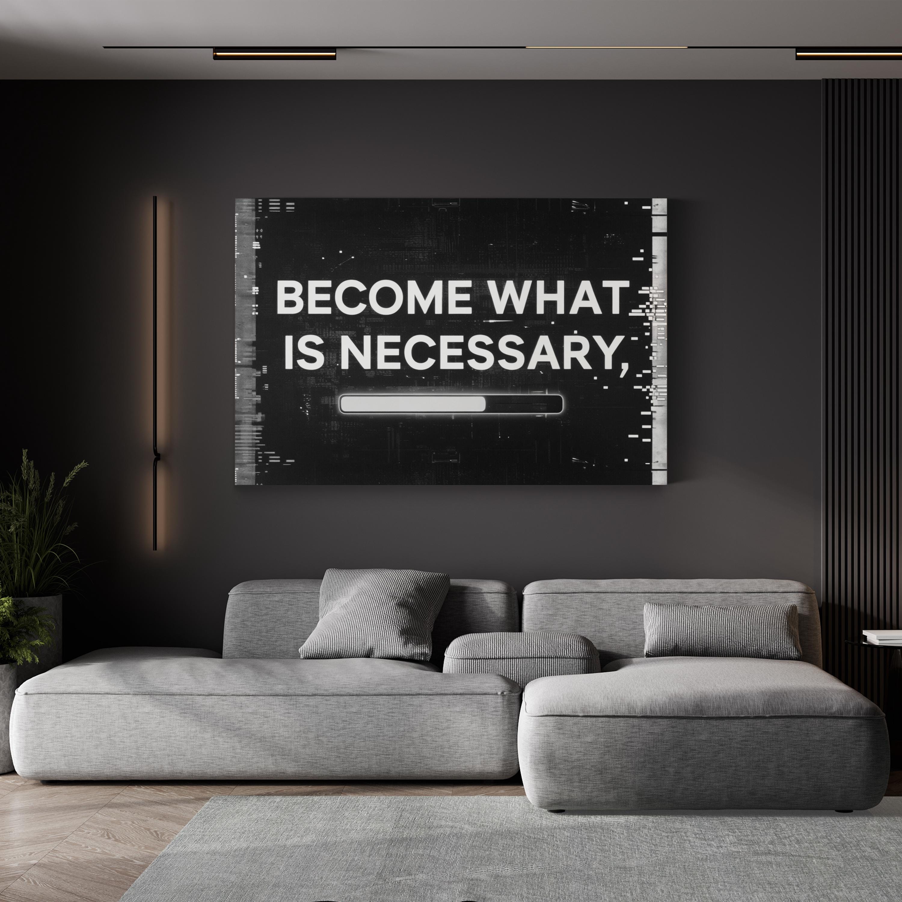 Become What Is Necessary Inspirational Progress Bar Typography Canvas Art Print