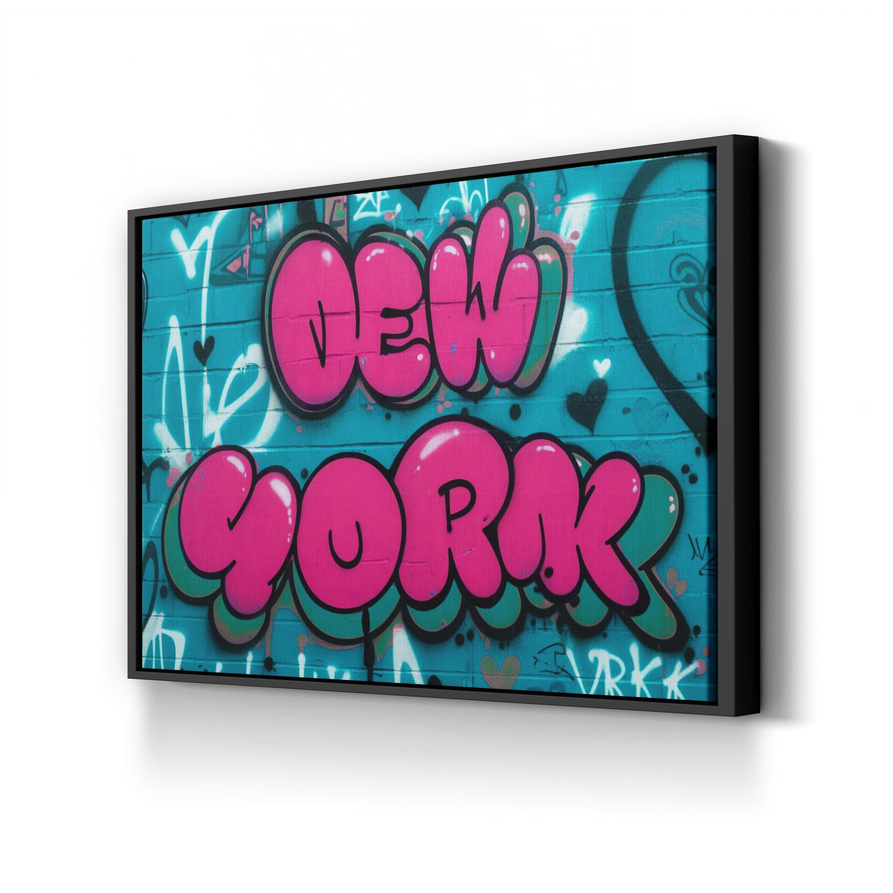 Love New York Graffiti Typography – Period Illustration Wall Art | Urban Canvas Print