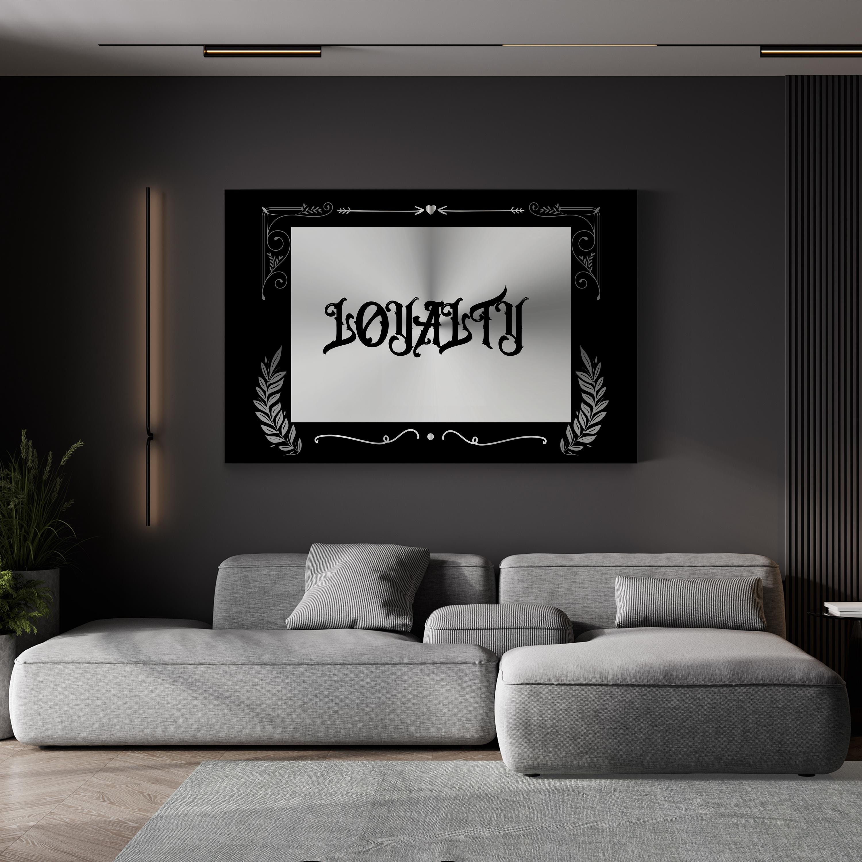 Loyalty Old English Black and White Typography Wall Art