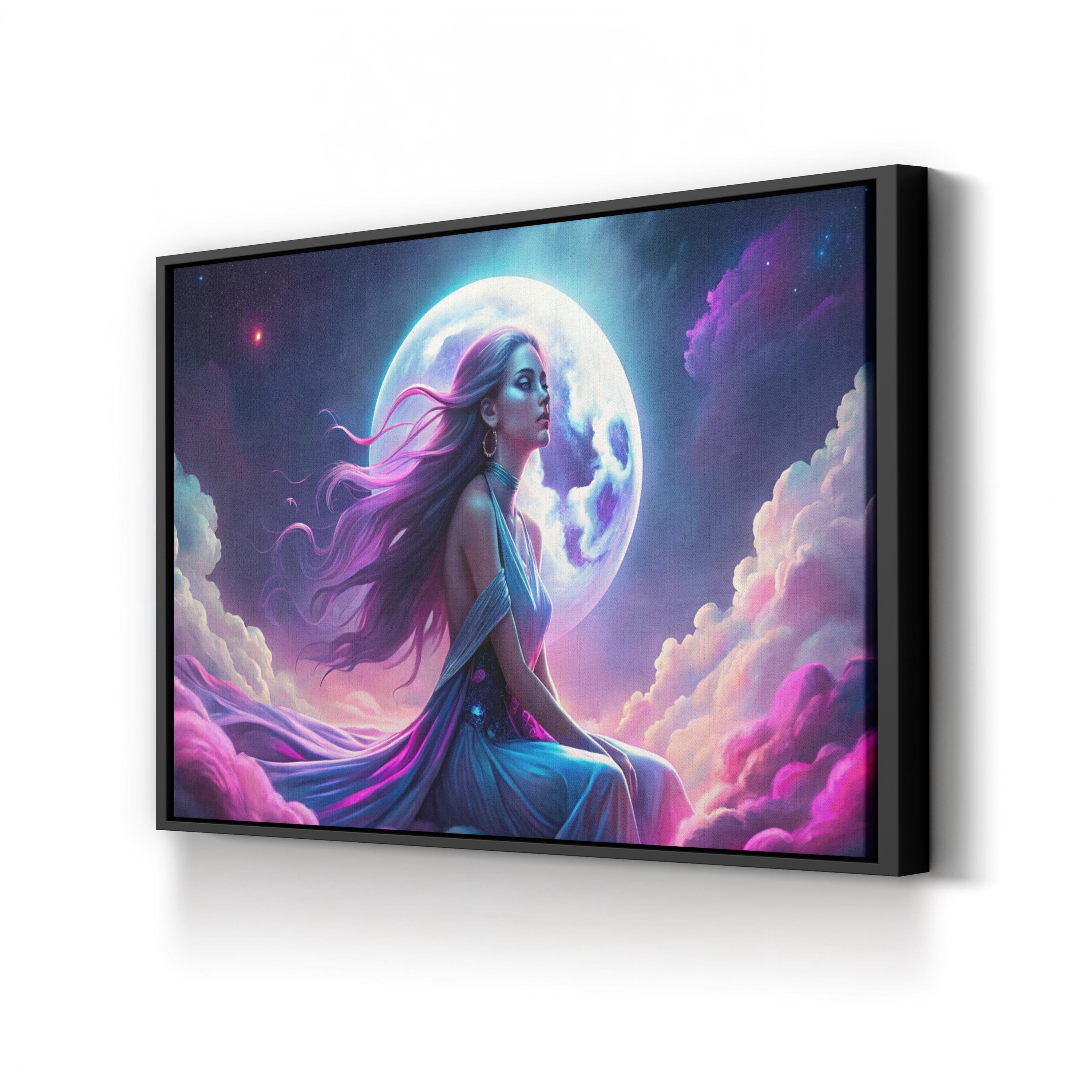 Lunar Dreamscape – Period Illustration Wall Art | Surreal Moonlit Canvas Print