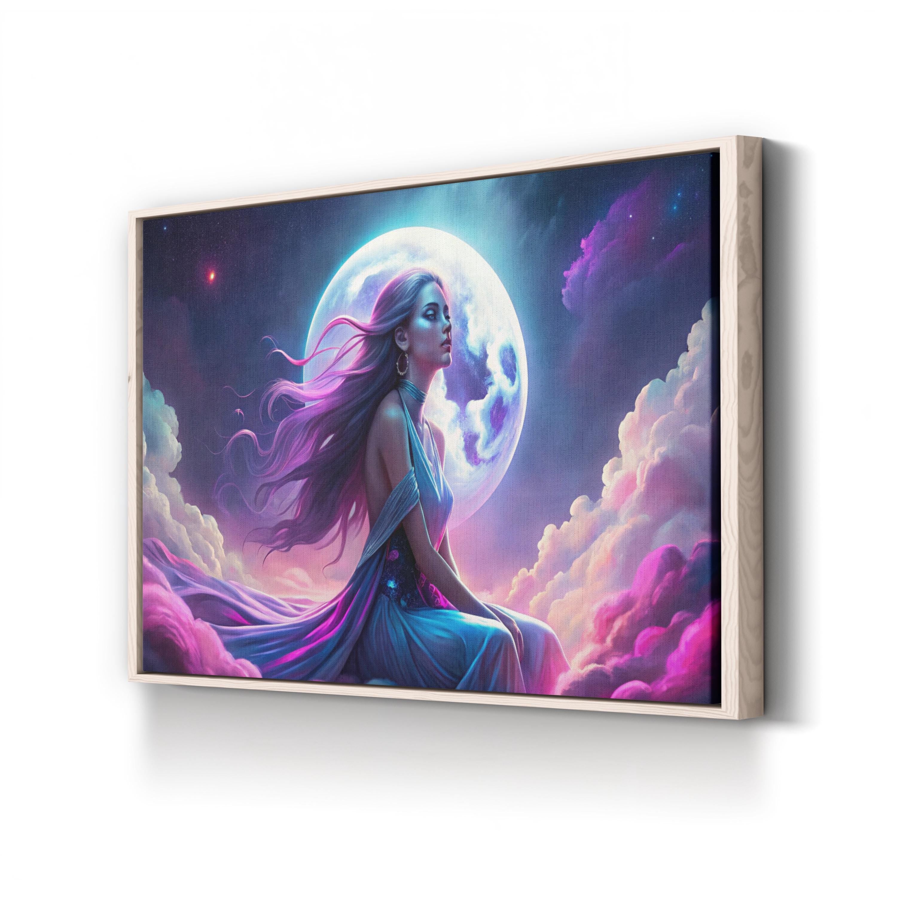 Lunar Dreamscape – Period Illustration Wall Art | Surreal Moonlit Canvas Print