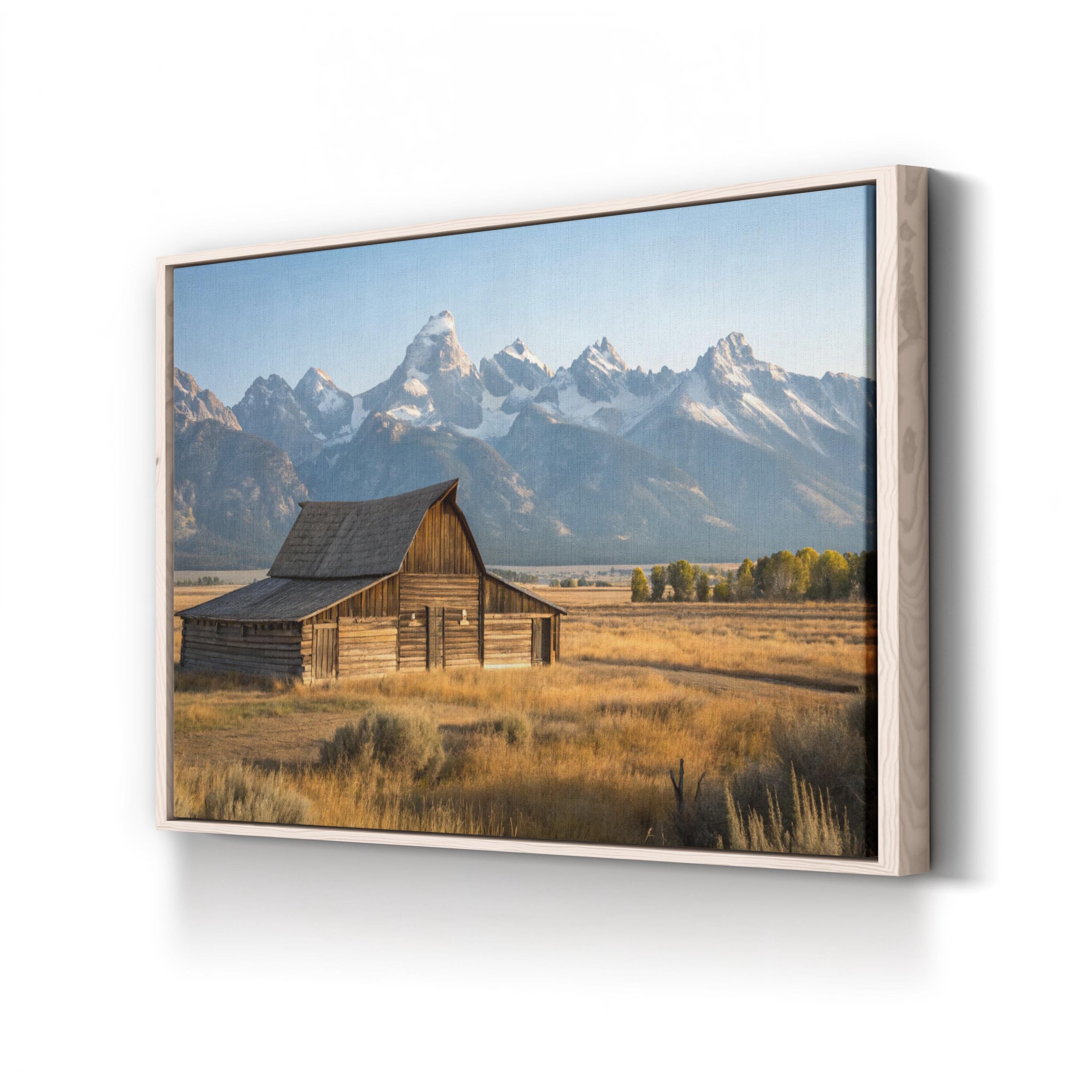 Grand Tetons Barn – Vintage Photography Wall Art | Rustic Western Canvas Print