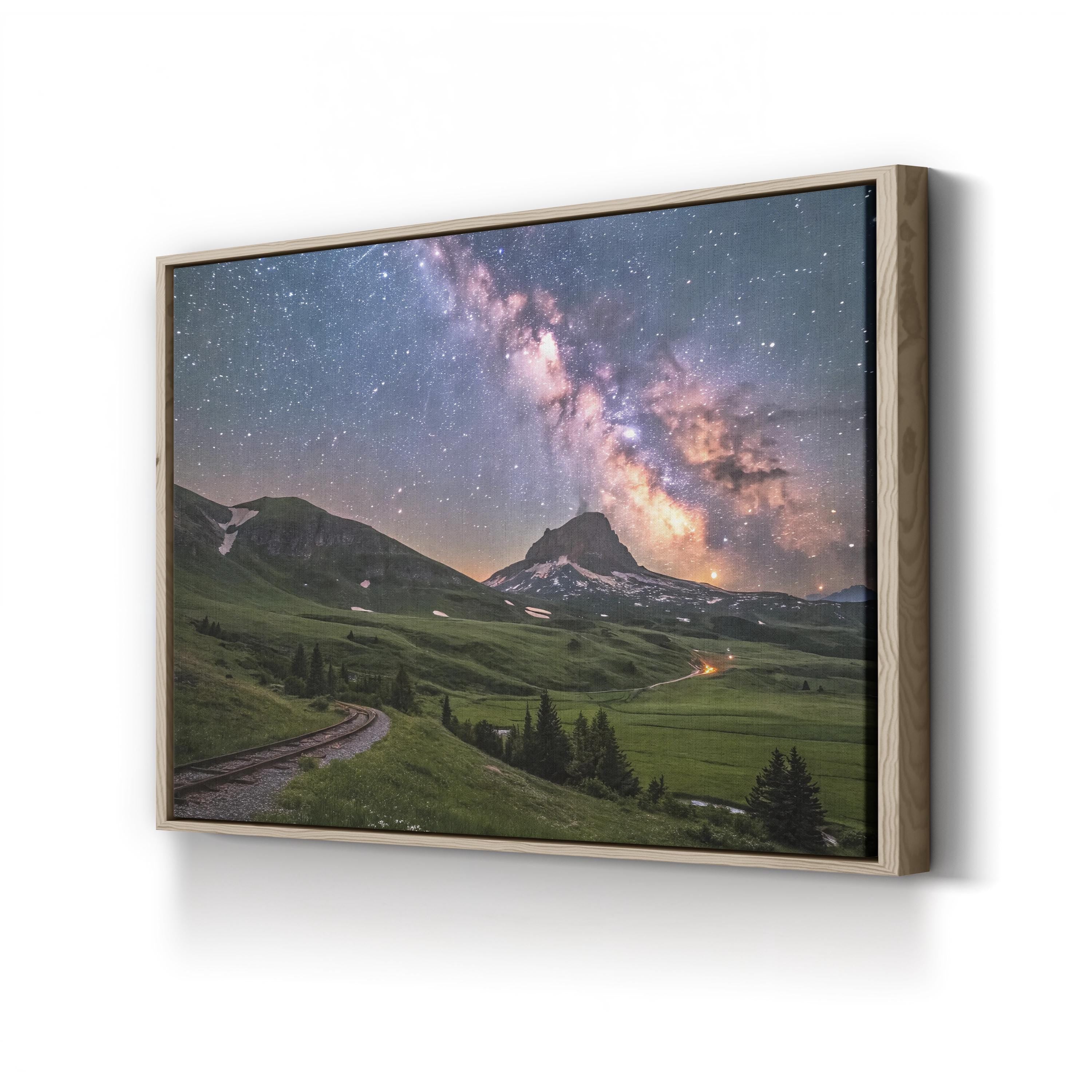 Milky Way Over Glacier National Park – Vintage Photography Wall Art | Night Sky Canvas Print