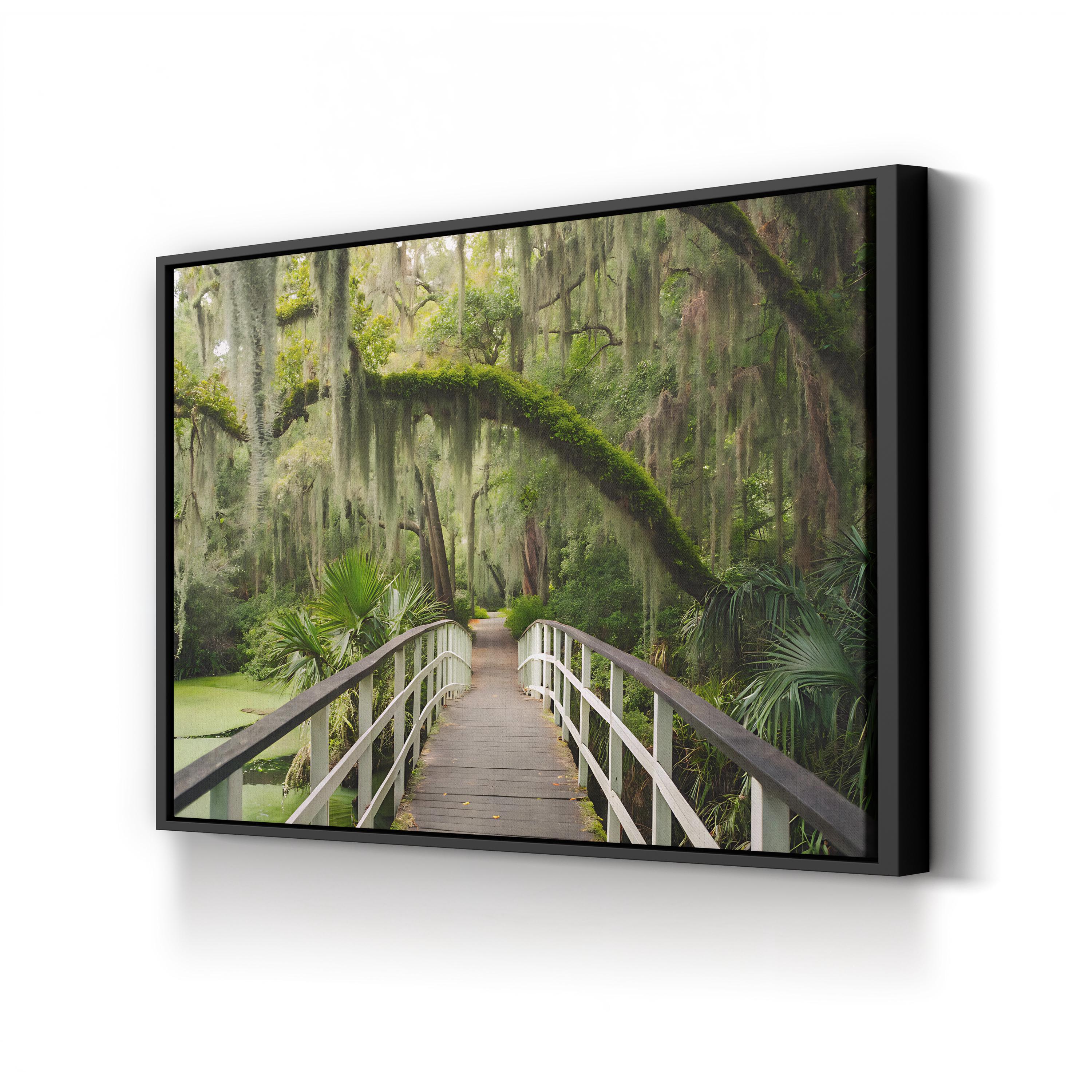 Mossy Bridge Woodland Creek – Vintage Photography Wall Art | Southern Landscape Canvas Print
