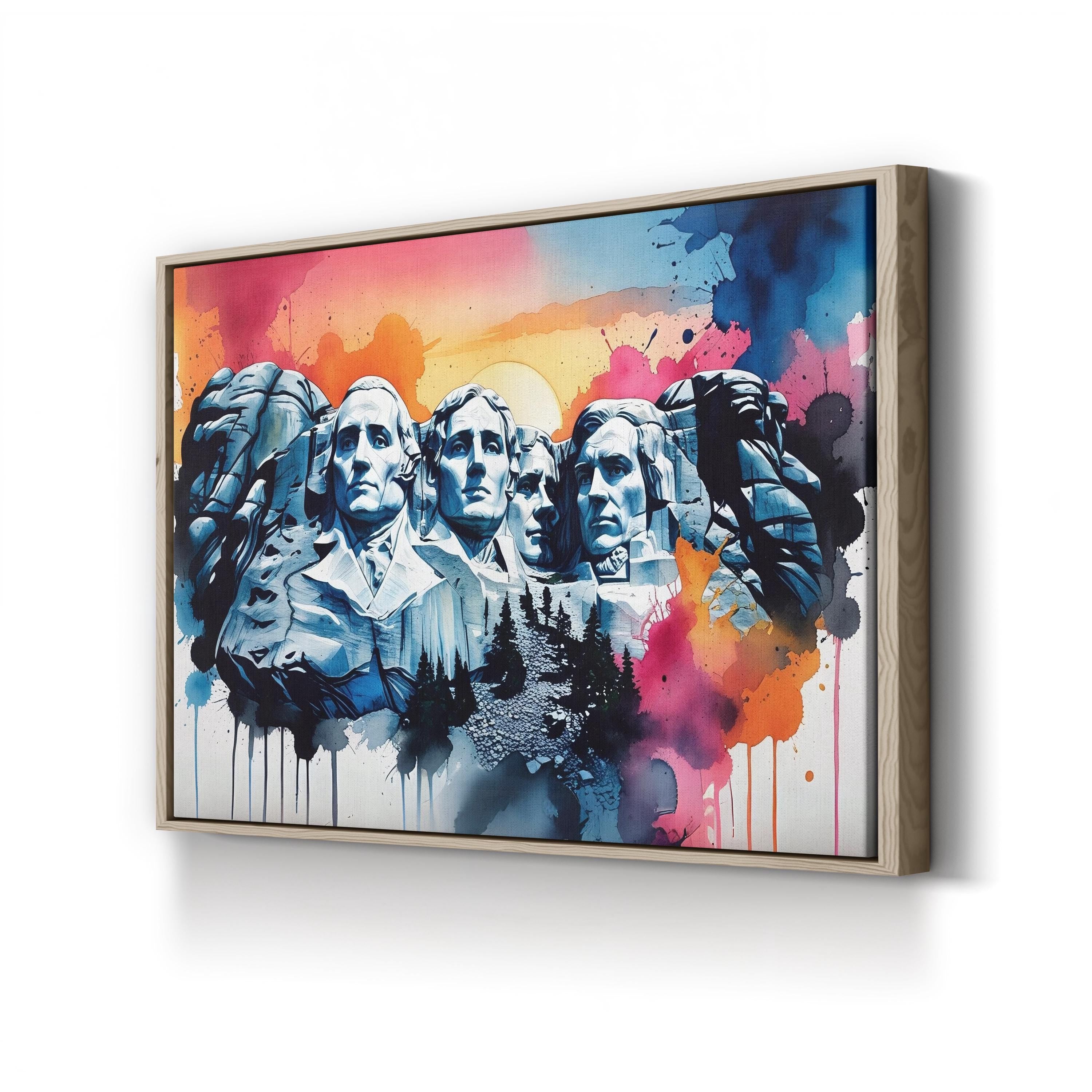 Mount Rushmore Landmark – Period Illustration Wall Art | American Canvas Print