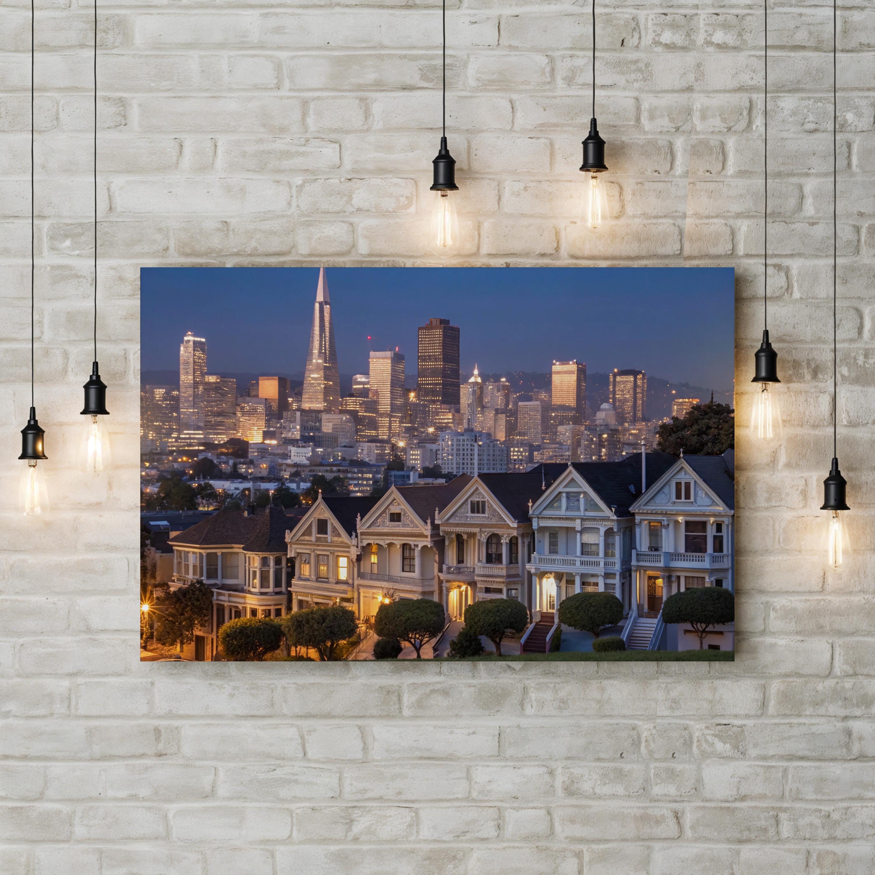 Painted Ladies San Francisco – Vintage Photography Wall Art | Cityscape Canvas Print