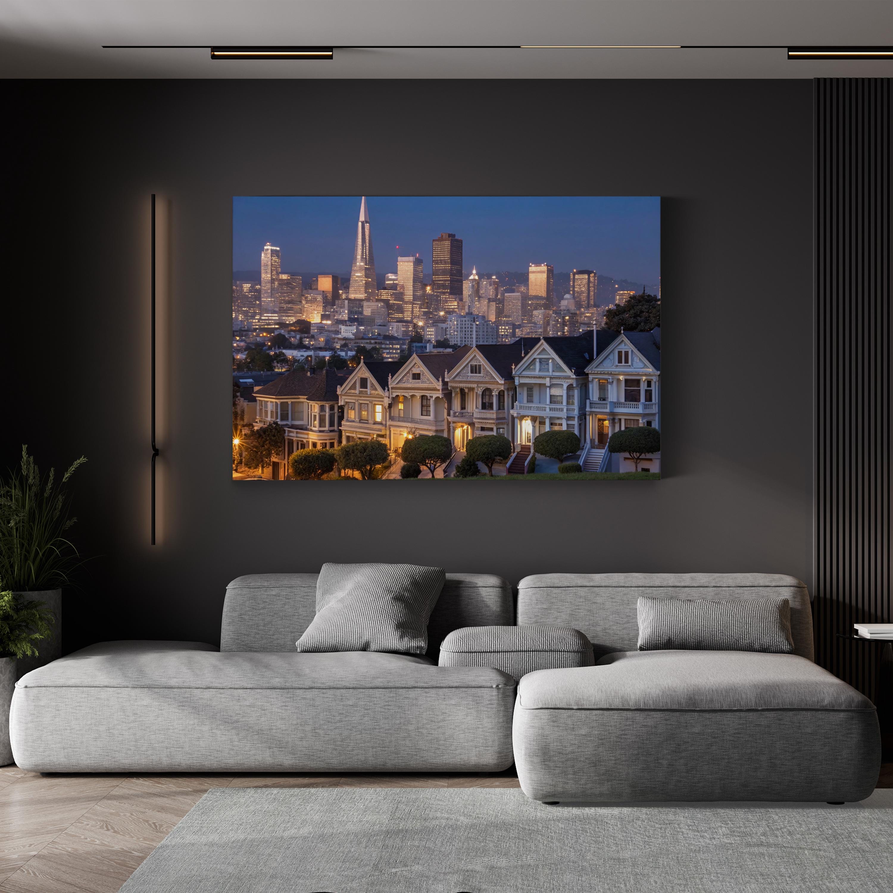Painted Ladies San Francisco – Vintage Photography Wall Art | Cityscape Canvas Print