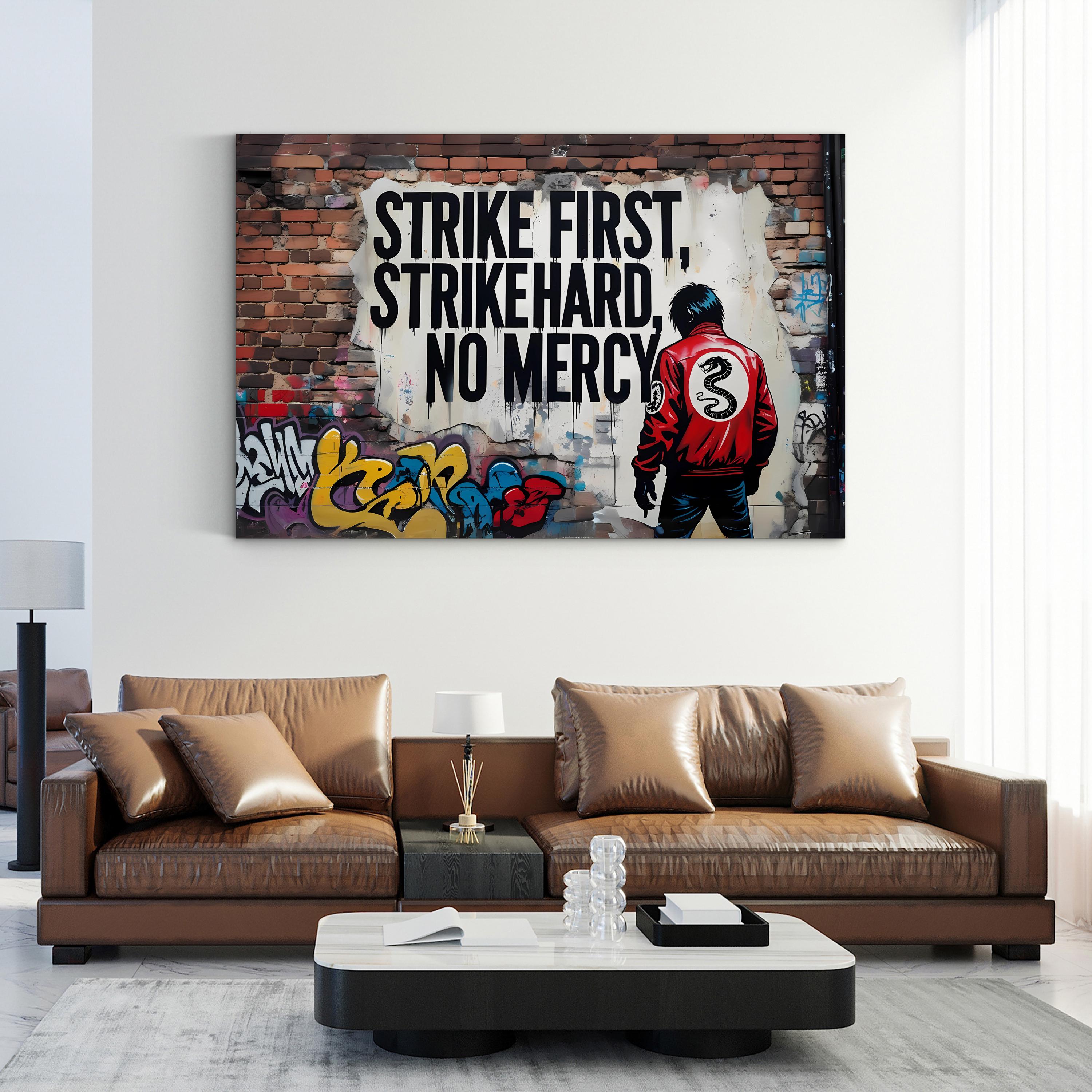 Cobra Kai Graffiti "No Mercy" Motivational Quote Wall Art