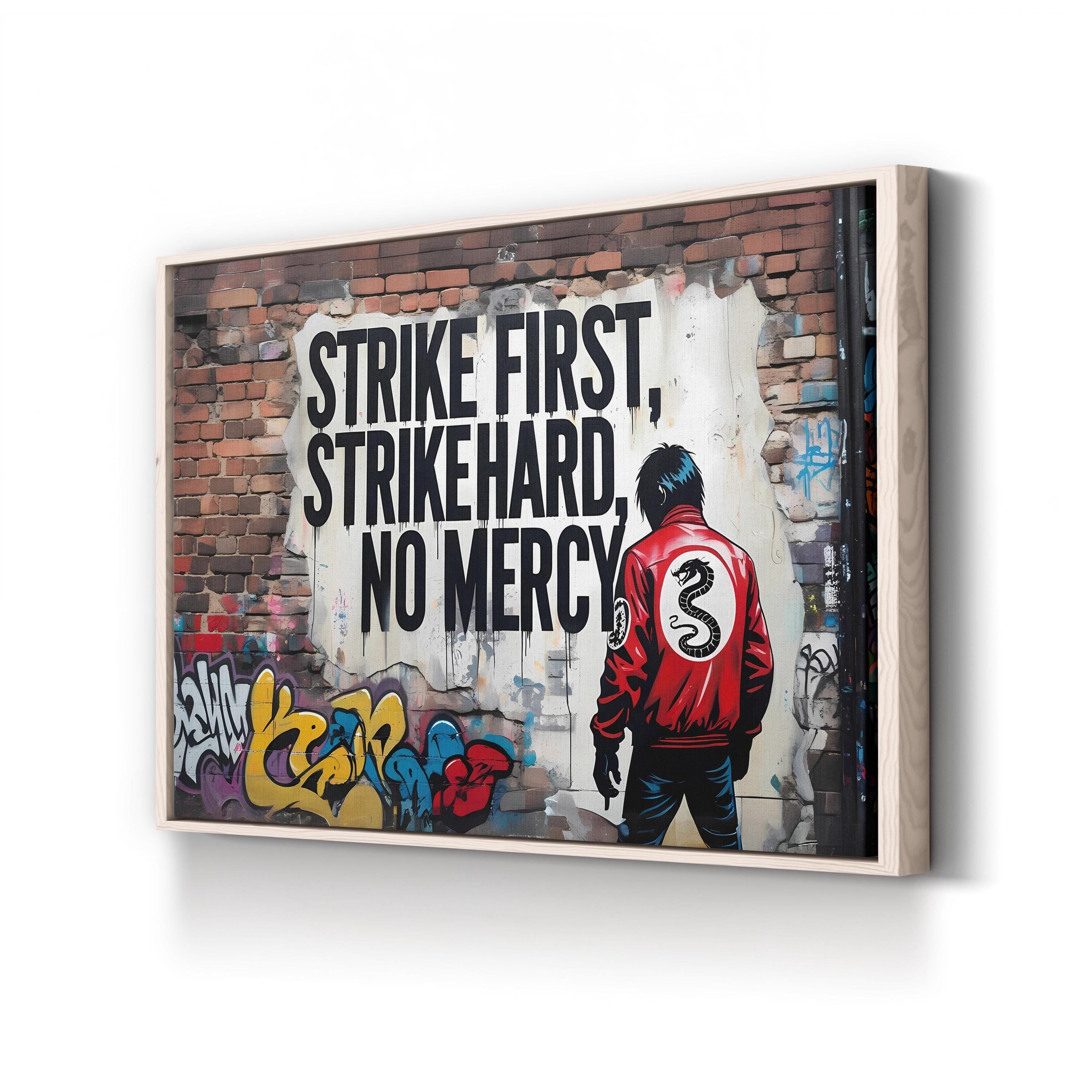 Cobra Kai Graffiti "No Mercy" Motivational Quote Wall Art