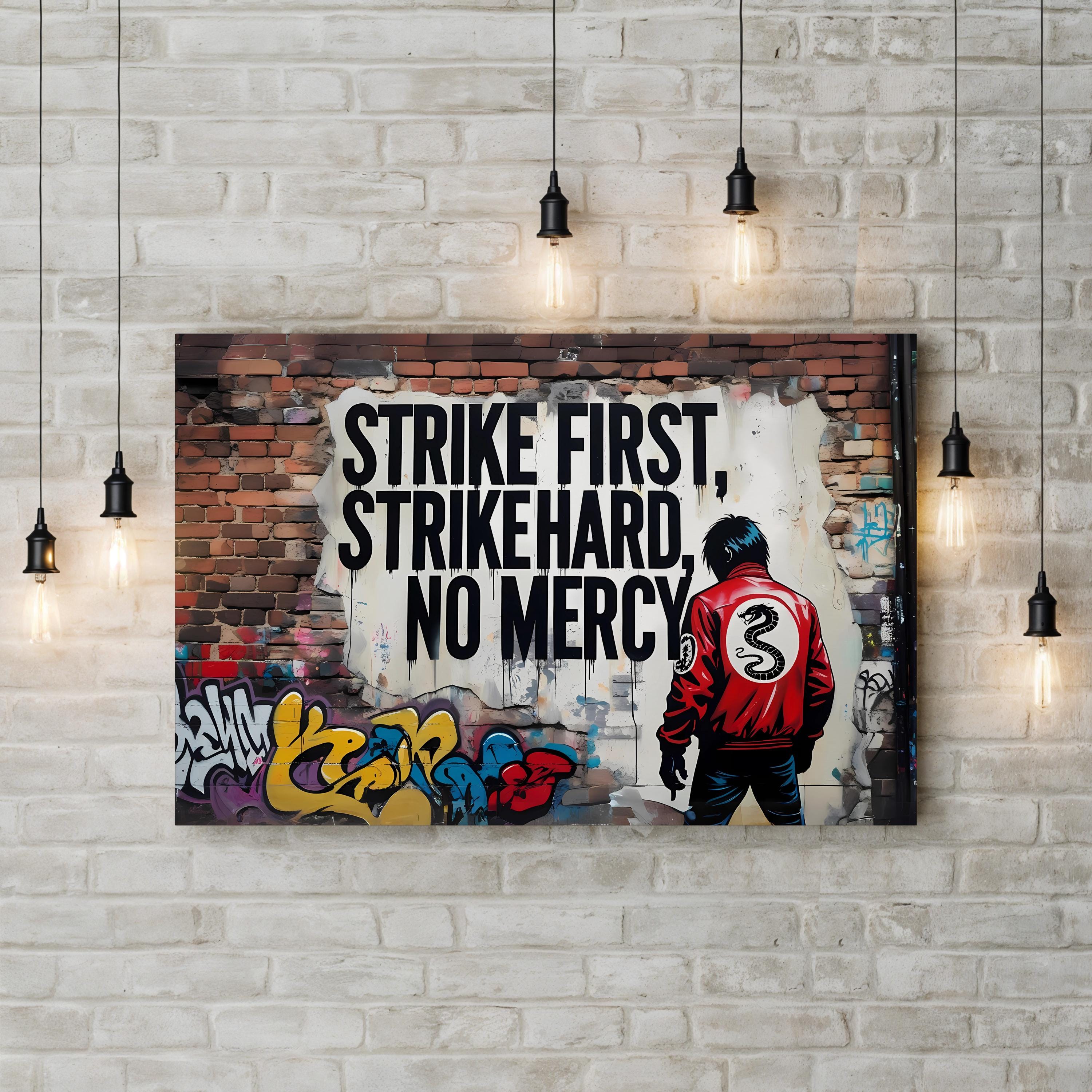 Cobra Kai Graffiti "No Mercy" Motivational Quote Wall Art