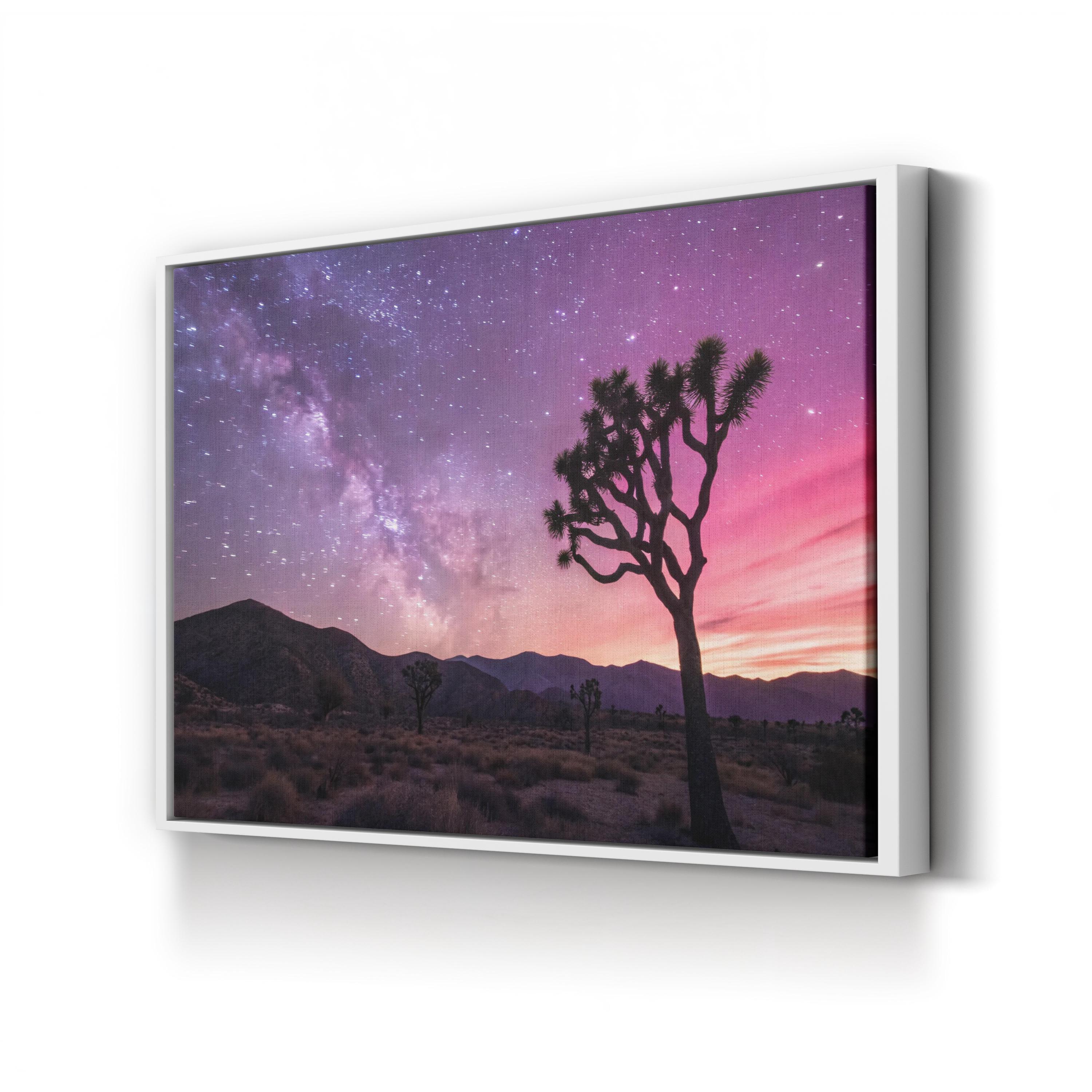 Northern Lights Joshua Tree – Vintage Photography Wall Art | Desert Night Canvas Print
