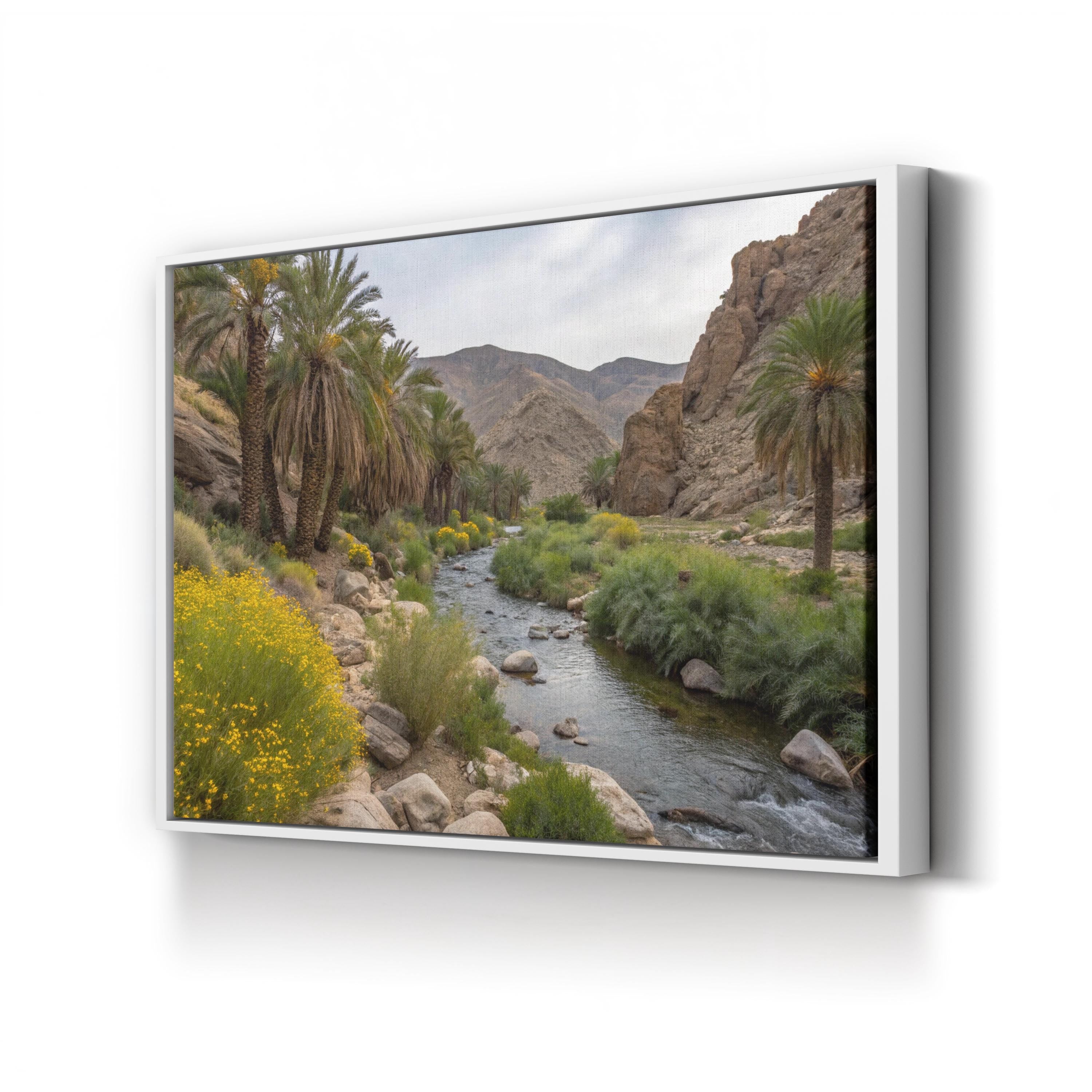 Indian Canyons Oasis — Palm Springs, California Desert Mountain Canvas Wall Art