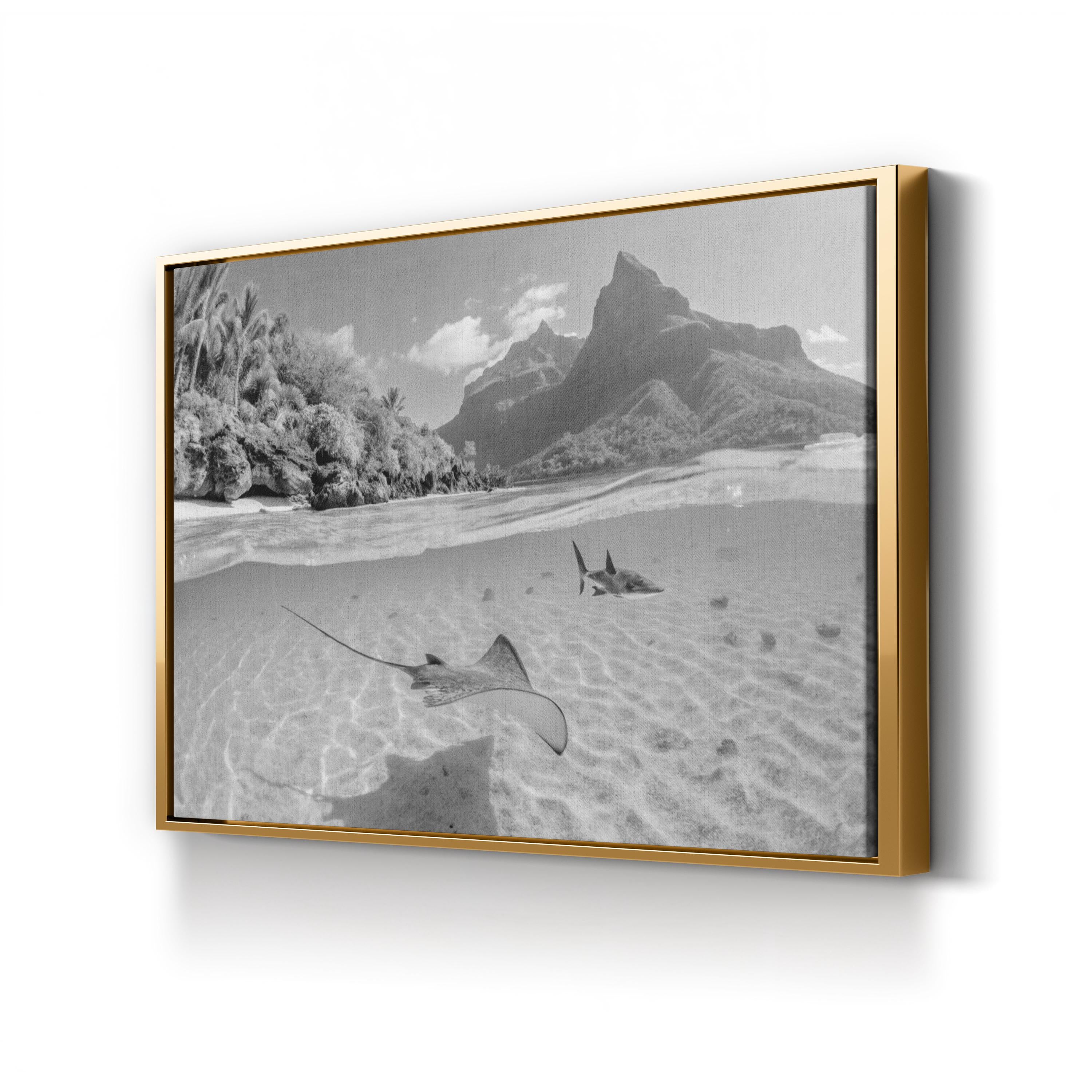 Tahiti Ocean – Vintage Photography Wall Art | Black & White Coastal Canvas Print
