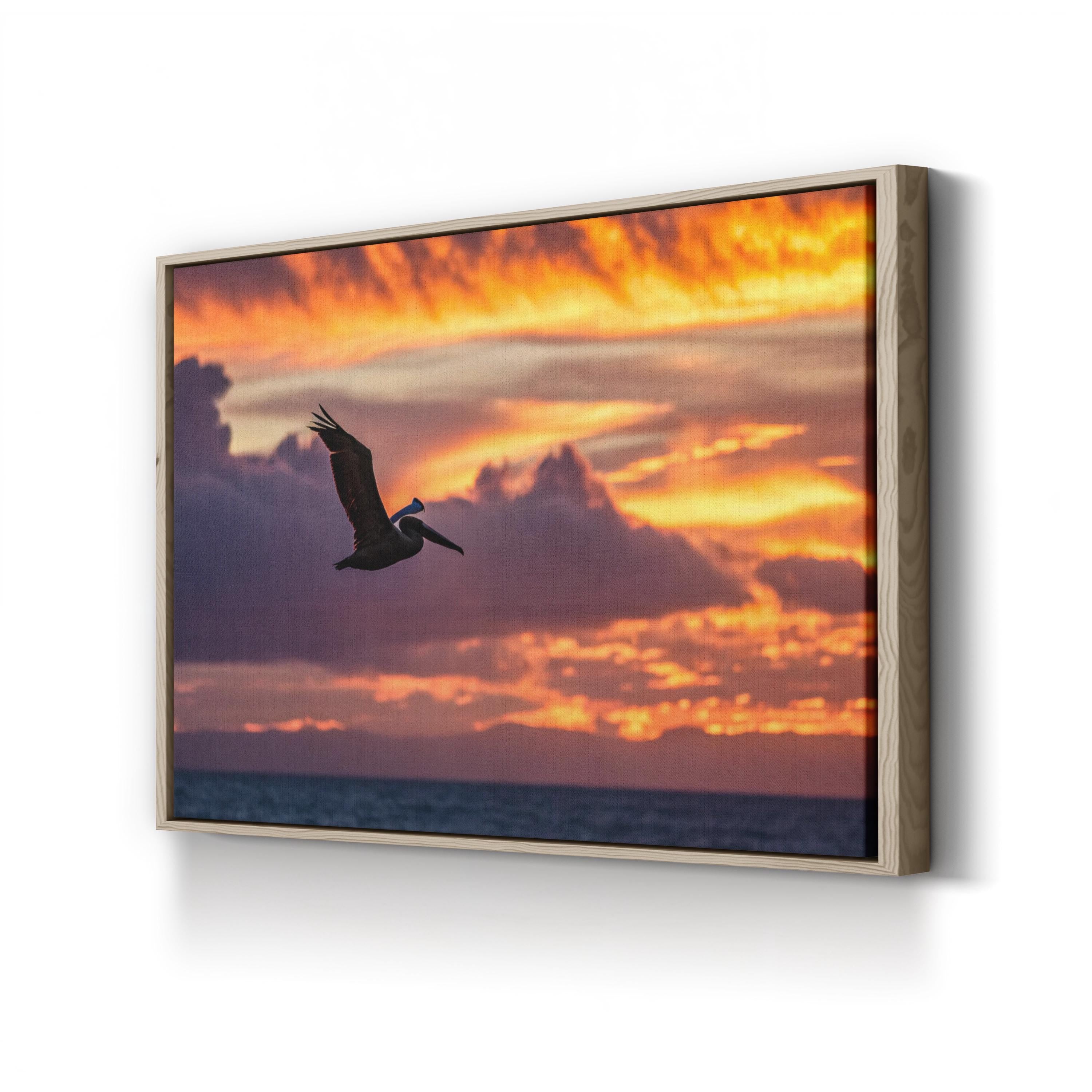Pelican Dive Wall Art | Coastal Wildlife Photography Canvas Print