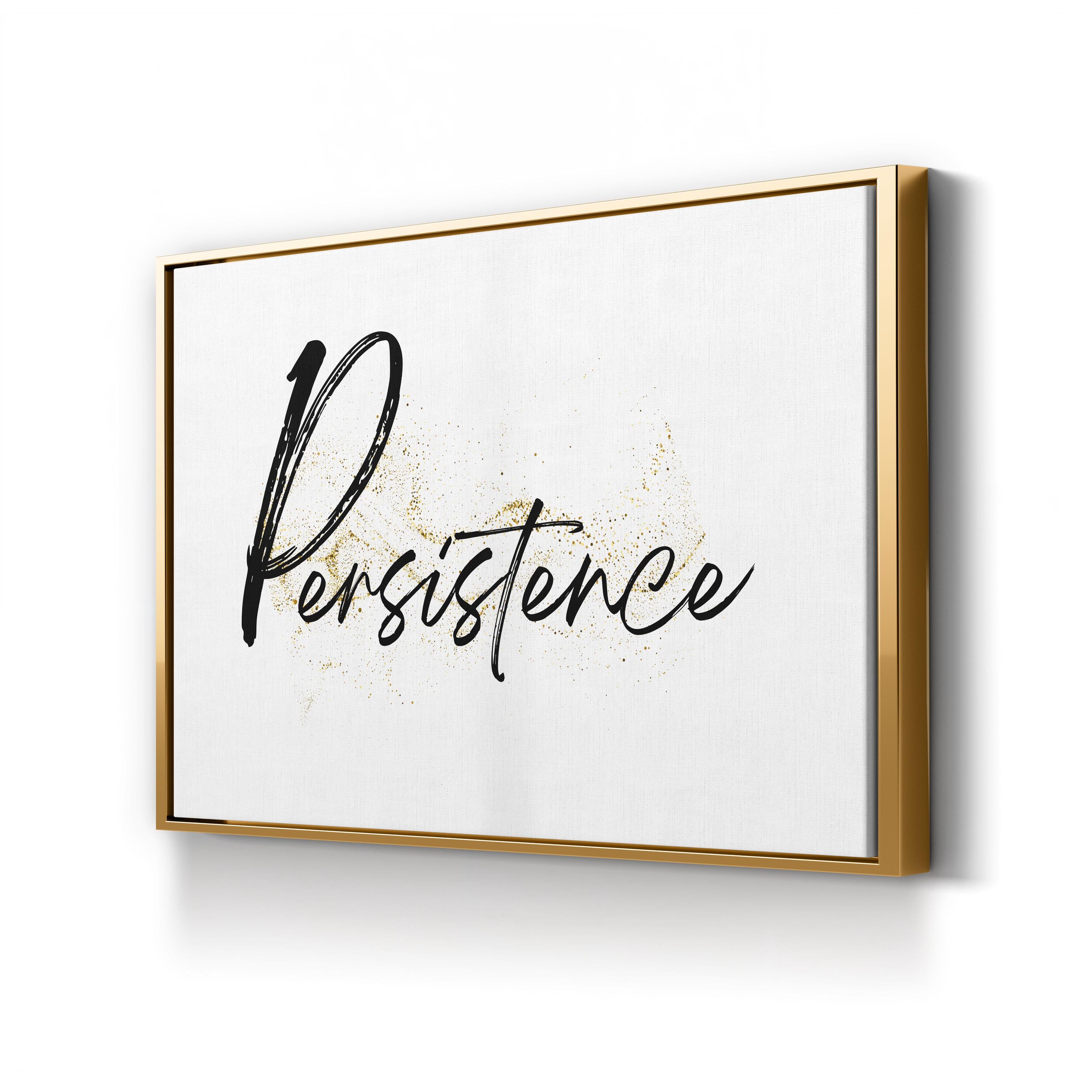 Persistence: Elegant Gold Typography Motivational Wall Art