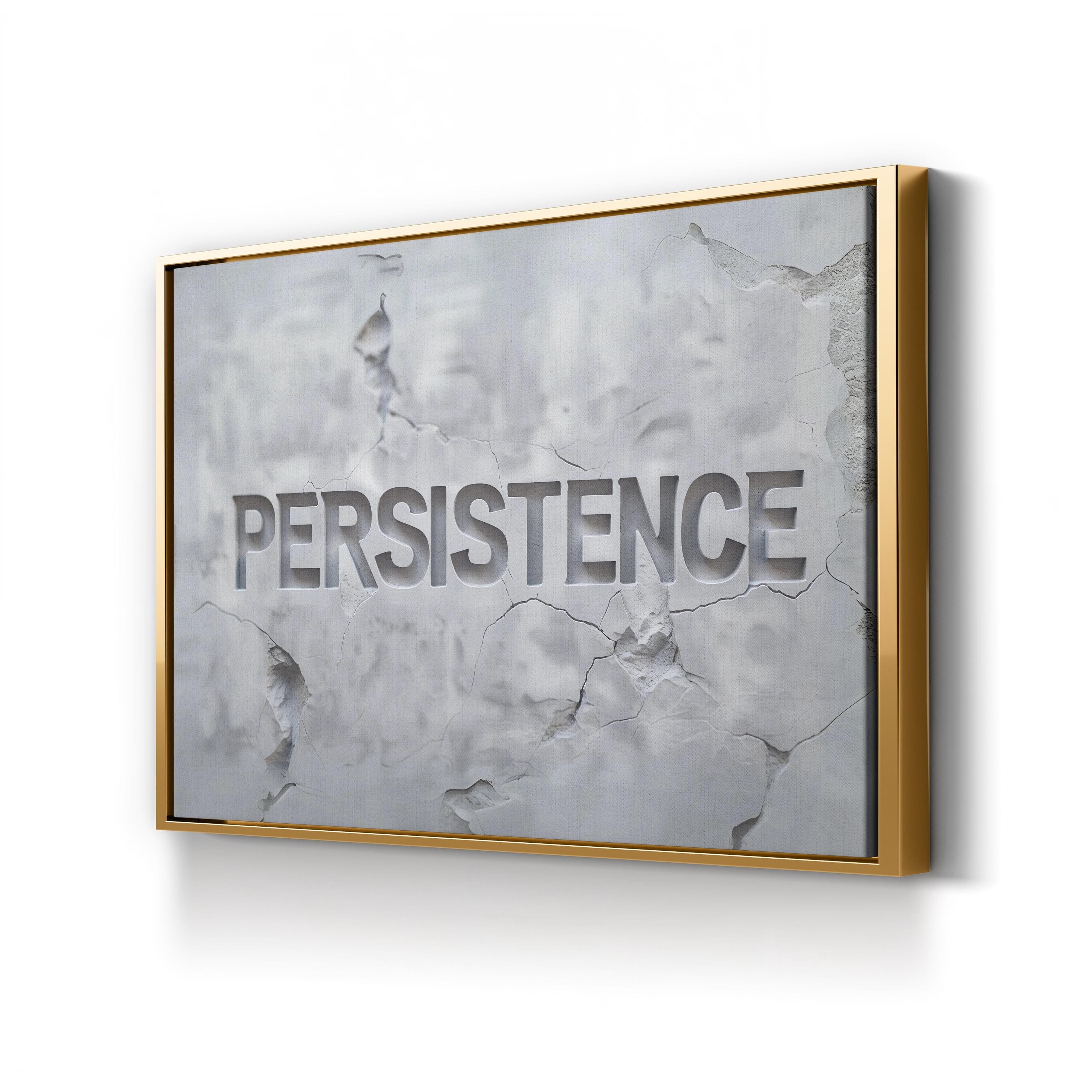 Persistence Stone Typography – Typographic Wall Art | Inspirational Canvas Print