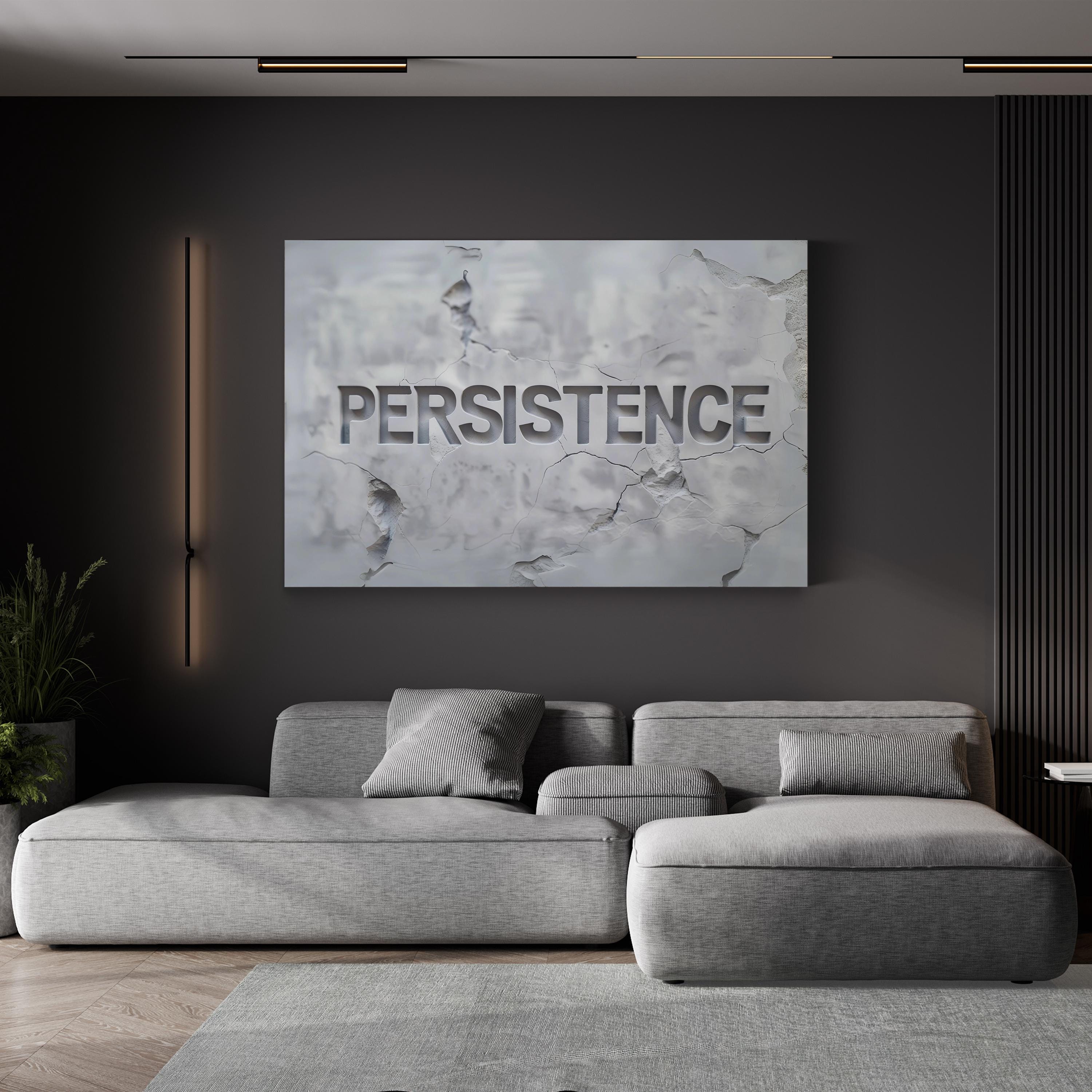Persistence Stone Typography – Typographic Wall Art | Inspirational Canvas Print