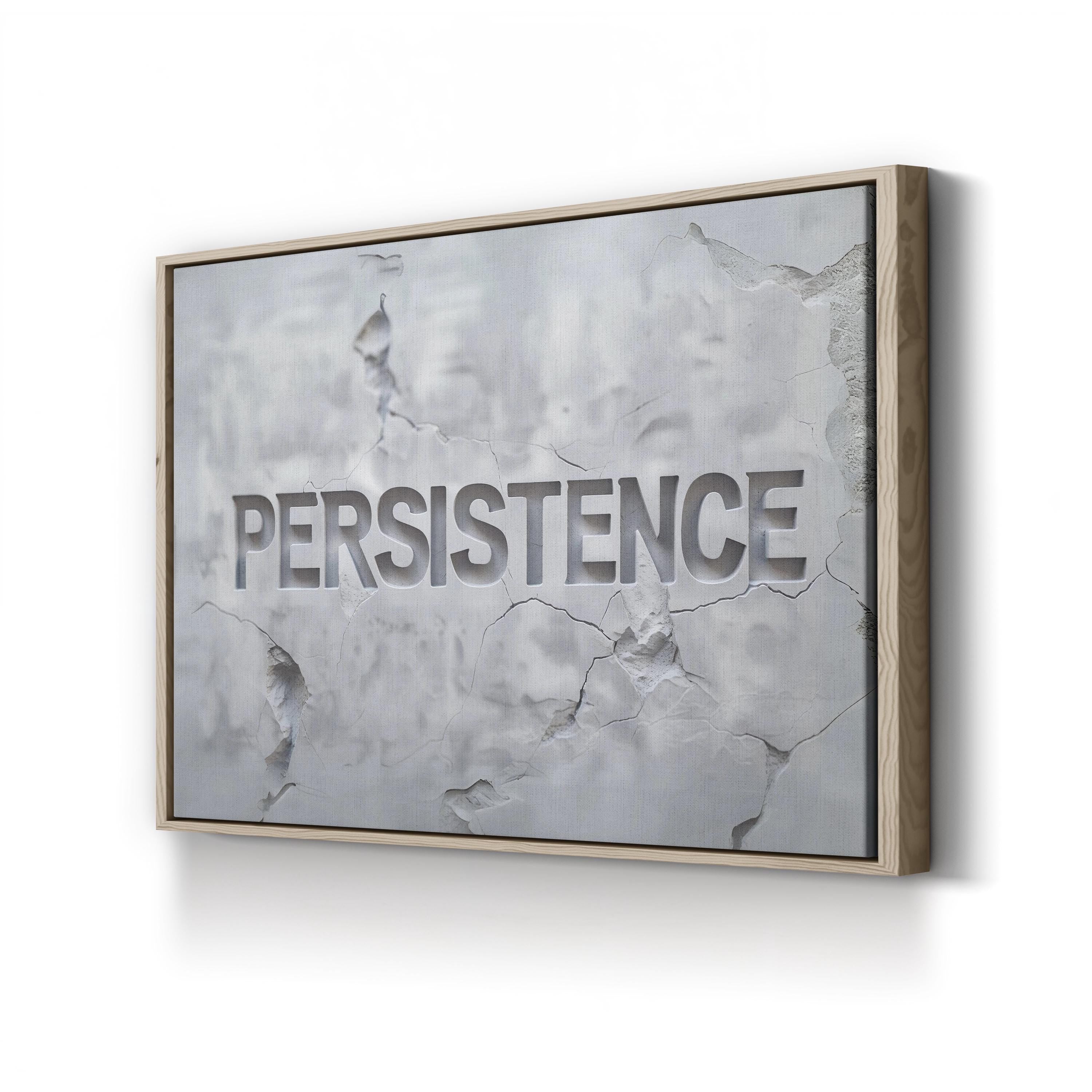 Persistence Stone Typography – Typographic Wall Art | Inspirational Canvas Print