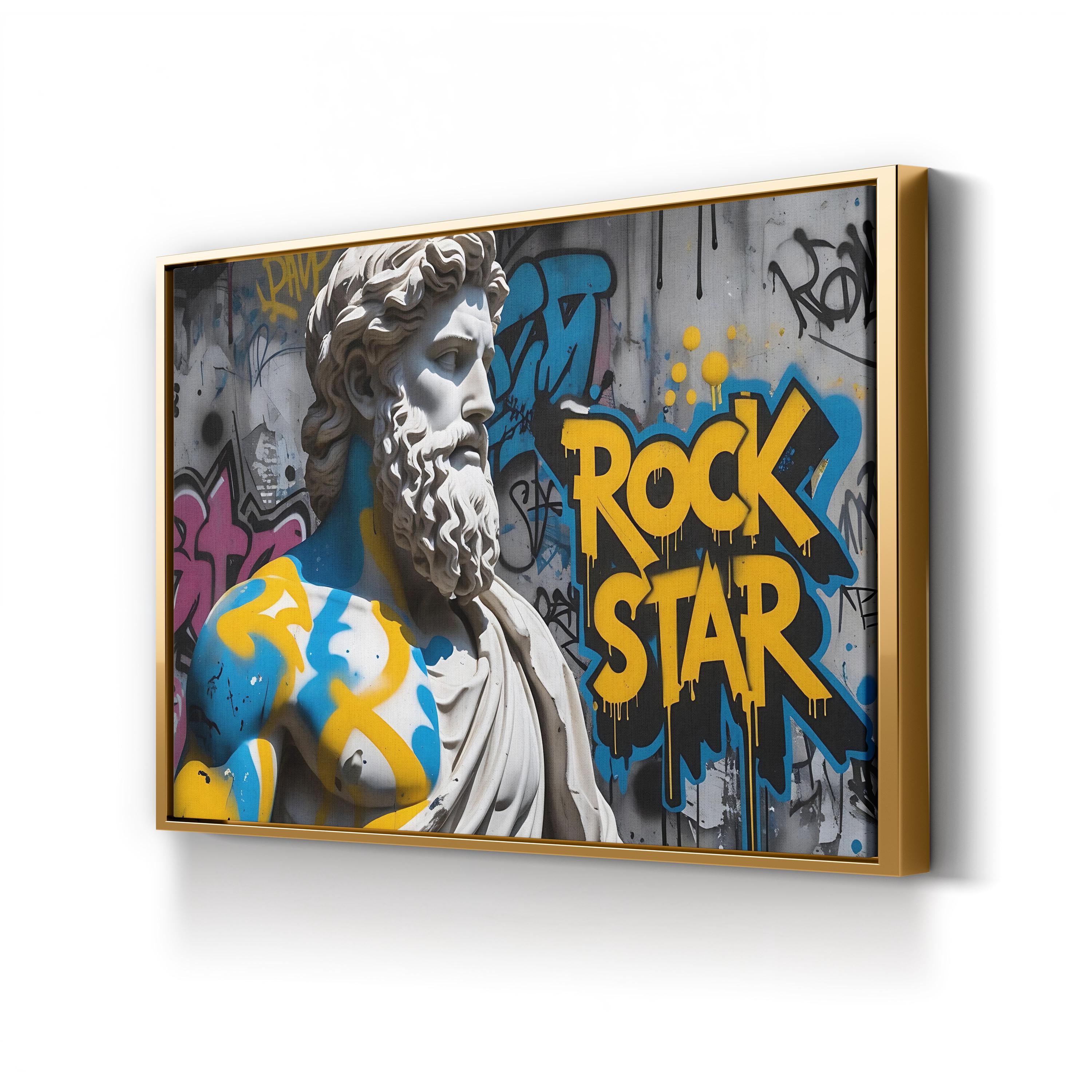 Poseidon Graffiti Mythology – Period Illustration Wall Art | Urban Street Canvas Print