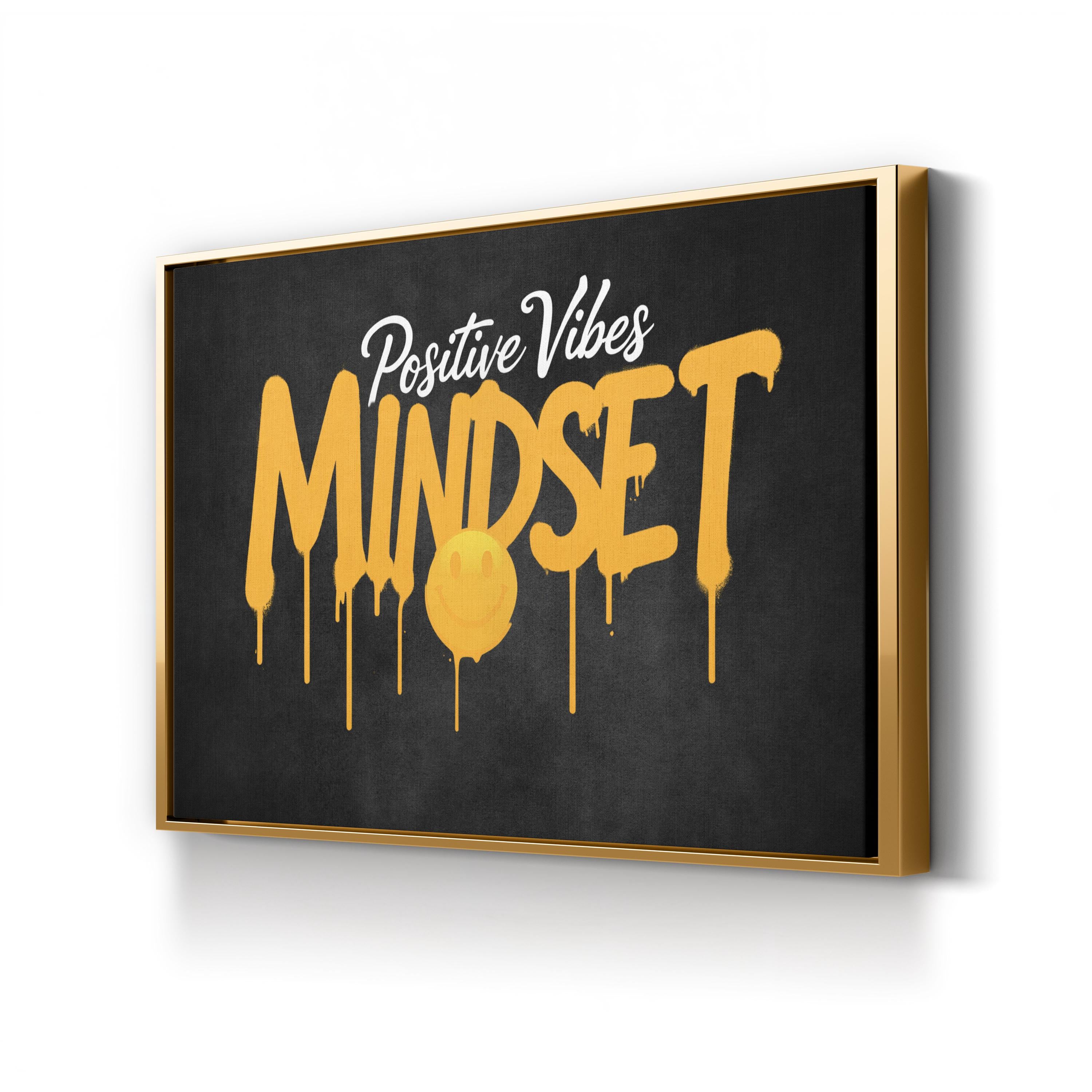 Positive Vibes Mindset Wall Art | Motivational Typography Canvas