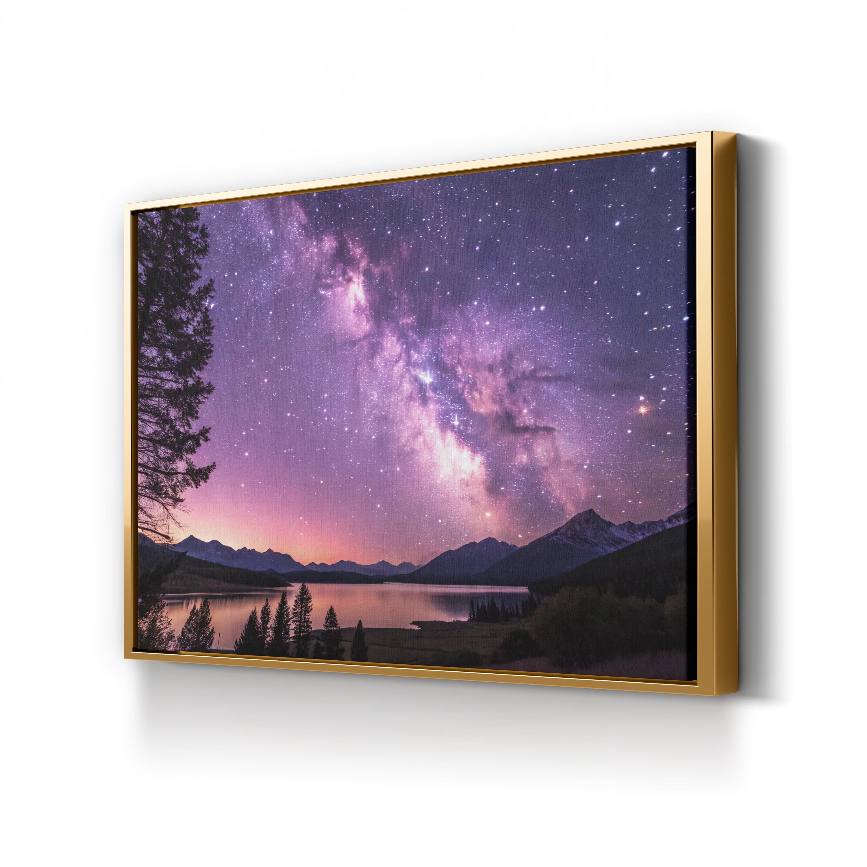 Purple Milky Way Galaxy – Vintage Photography Wall Art | Cosmic Space Canvas Print