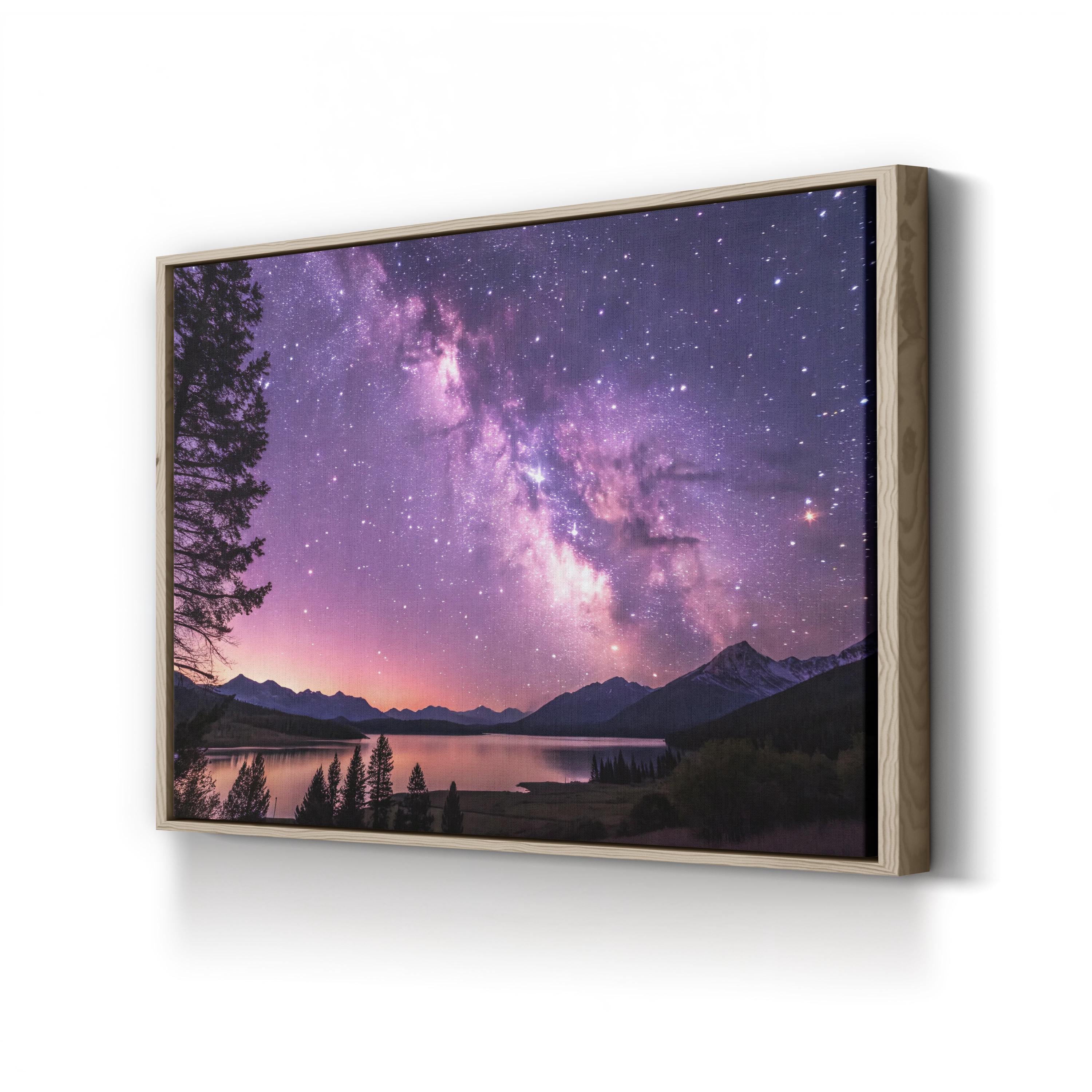 Purple Milky Way Galaxy – Vintage Photography Wall Art | Cosmic Space Canvas Print