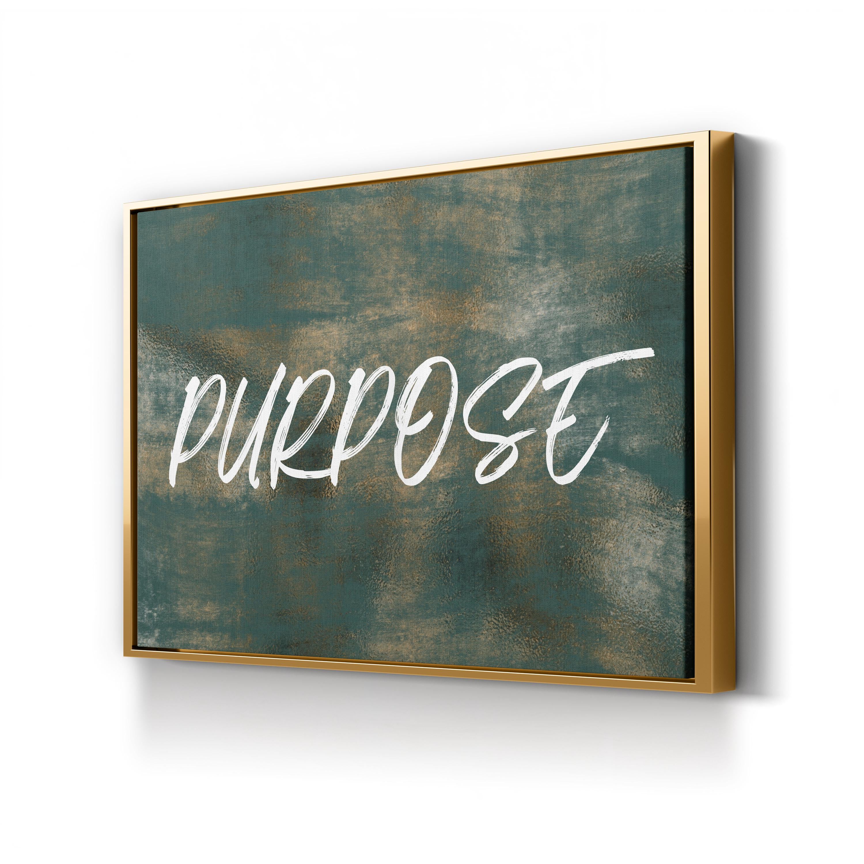 Green Motivational Typography "Purpose" Wall Art