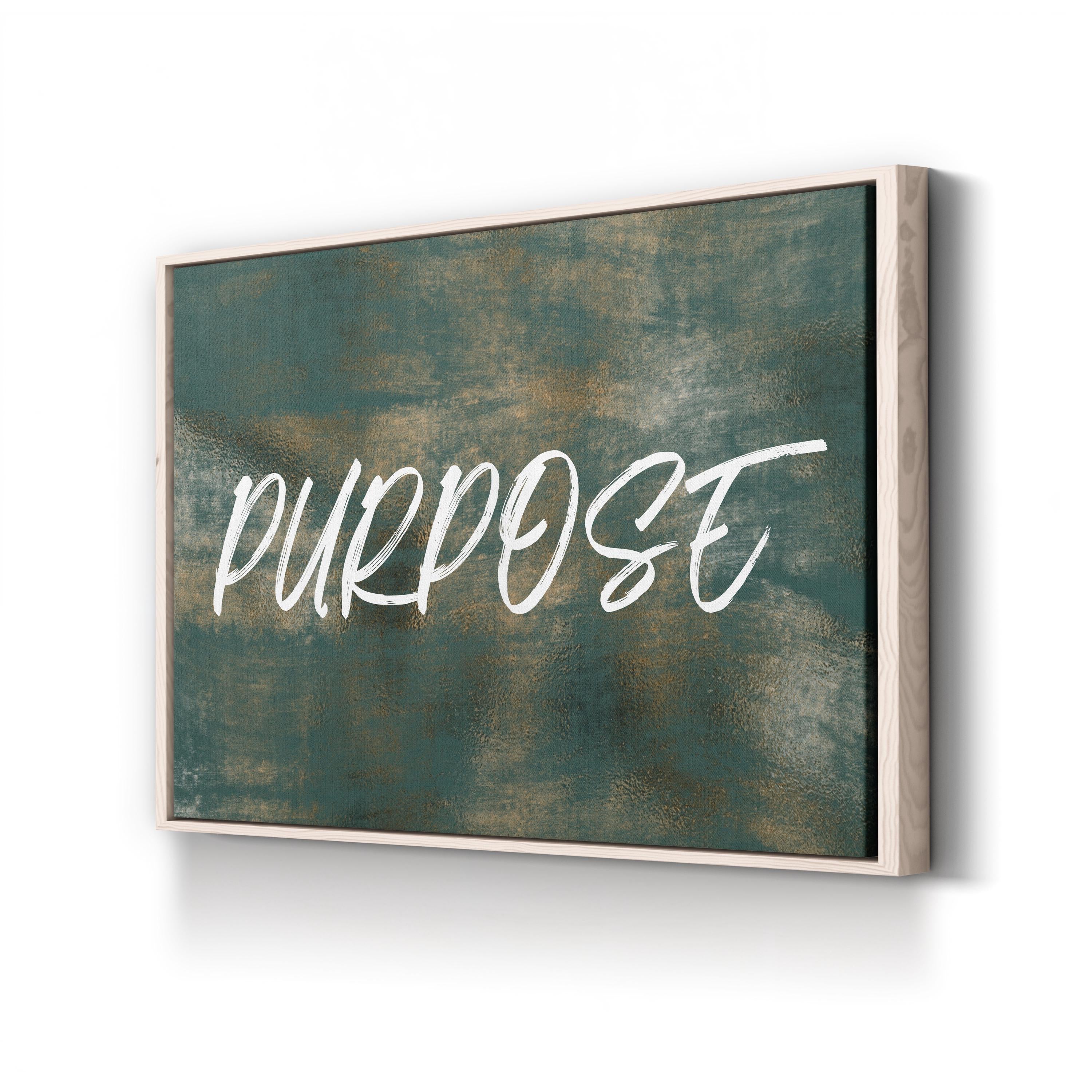Green Motivational Typography "Purpose" Wall Art