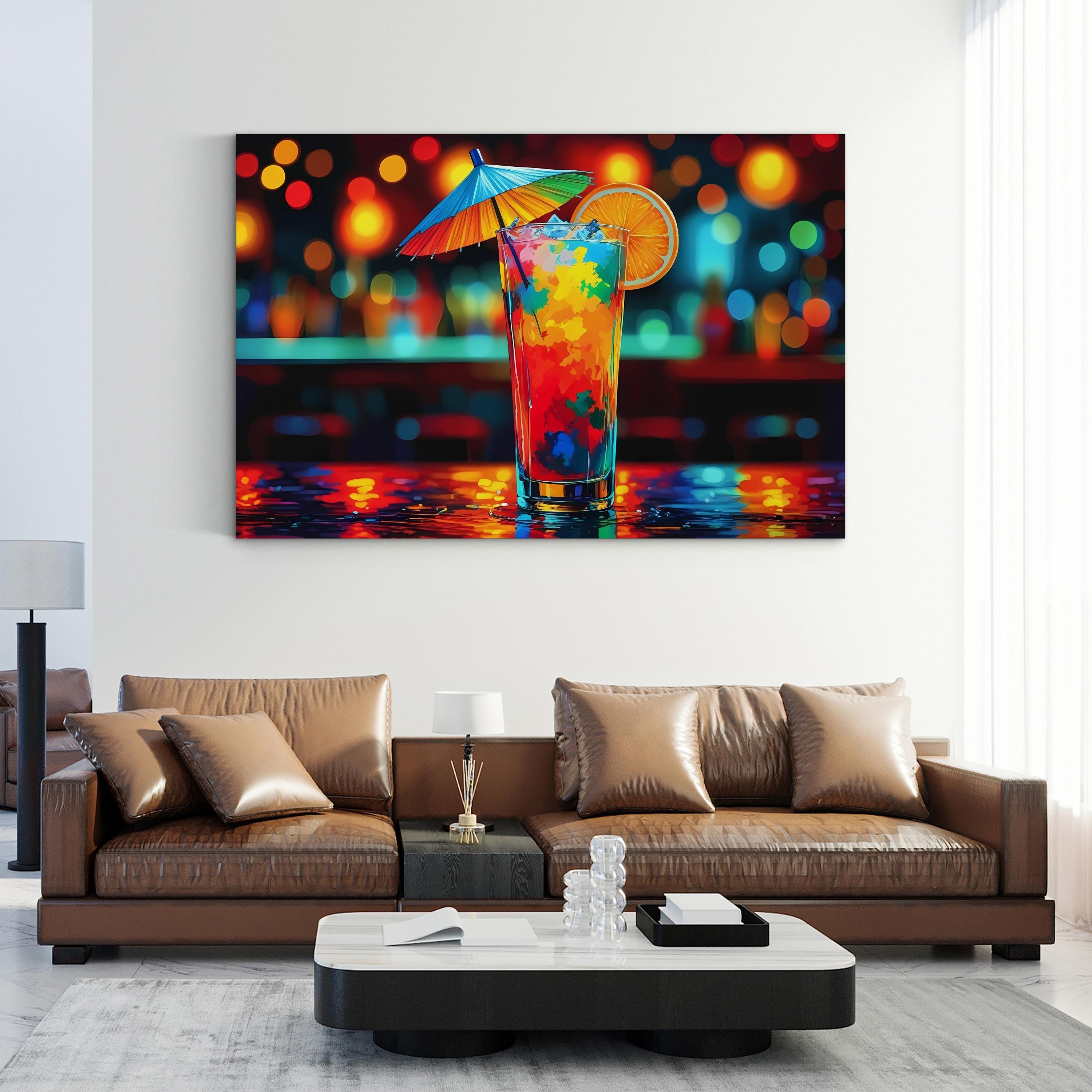 Rainbow Cocktail Drink – Color Photography Wall Art | Colorful Kitchen Canvas Print