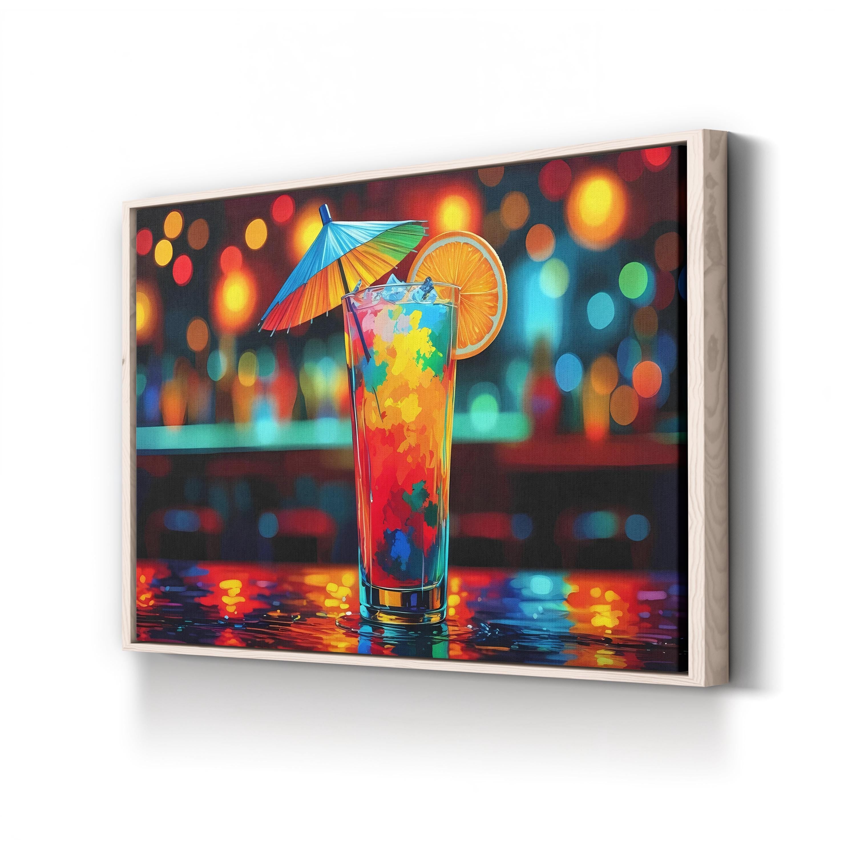 Rainbow Cocktail Drink – Color Photography Wall Art | Colorful Kitchen Canvas Print