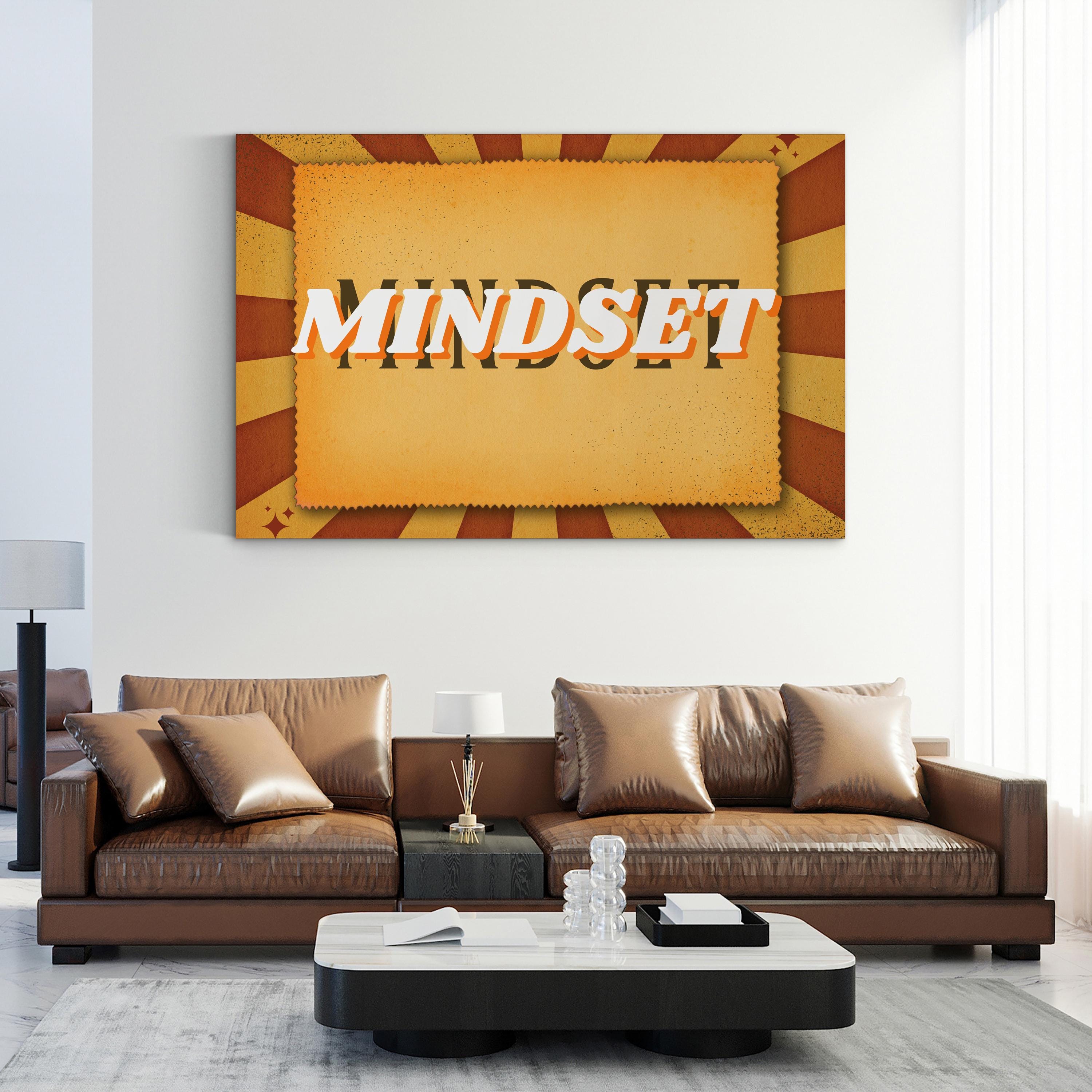Retro Mindset Canvas Art | Typography Motivational Print