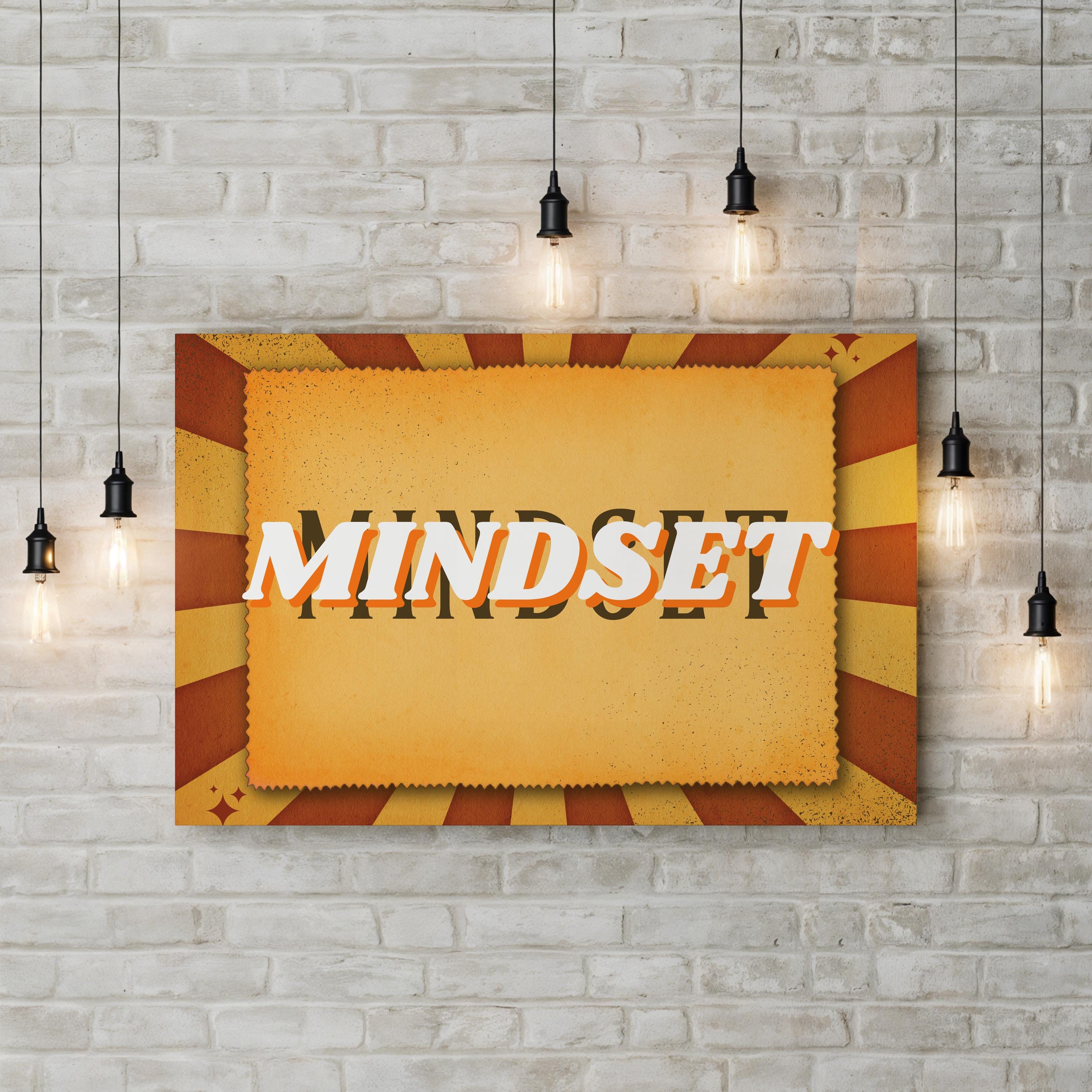 Retro Mindset Canvas Art | Typography Motivational Print
